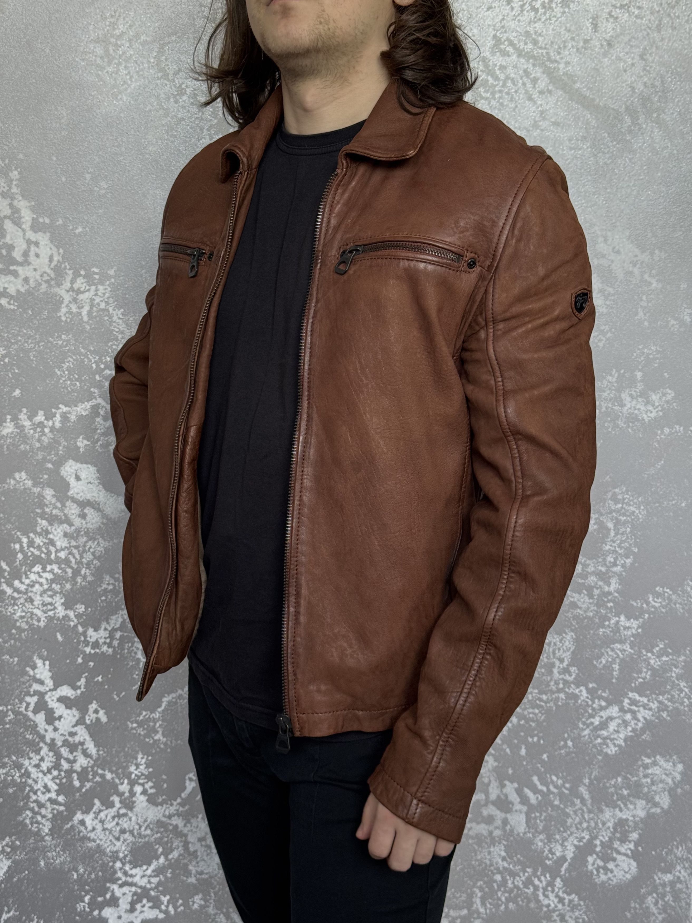 Gypsy × Vintage NEW Gipsy by Mauritius Brown Slim Fit Leather Jacket Size S Size US S / EU 44-46 / 1 - 1 Thumbnail