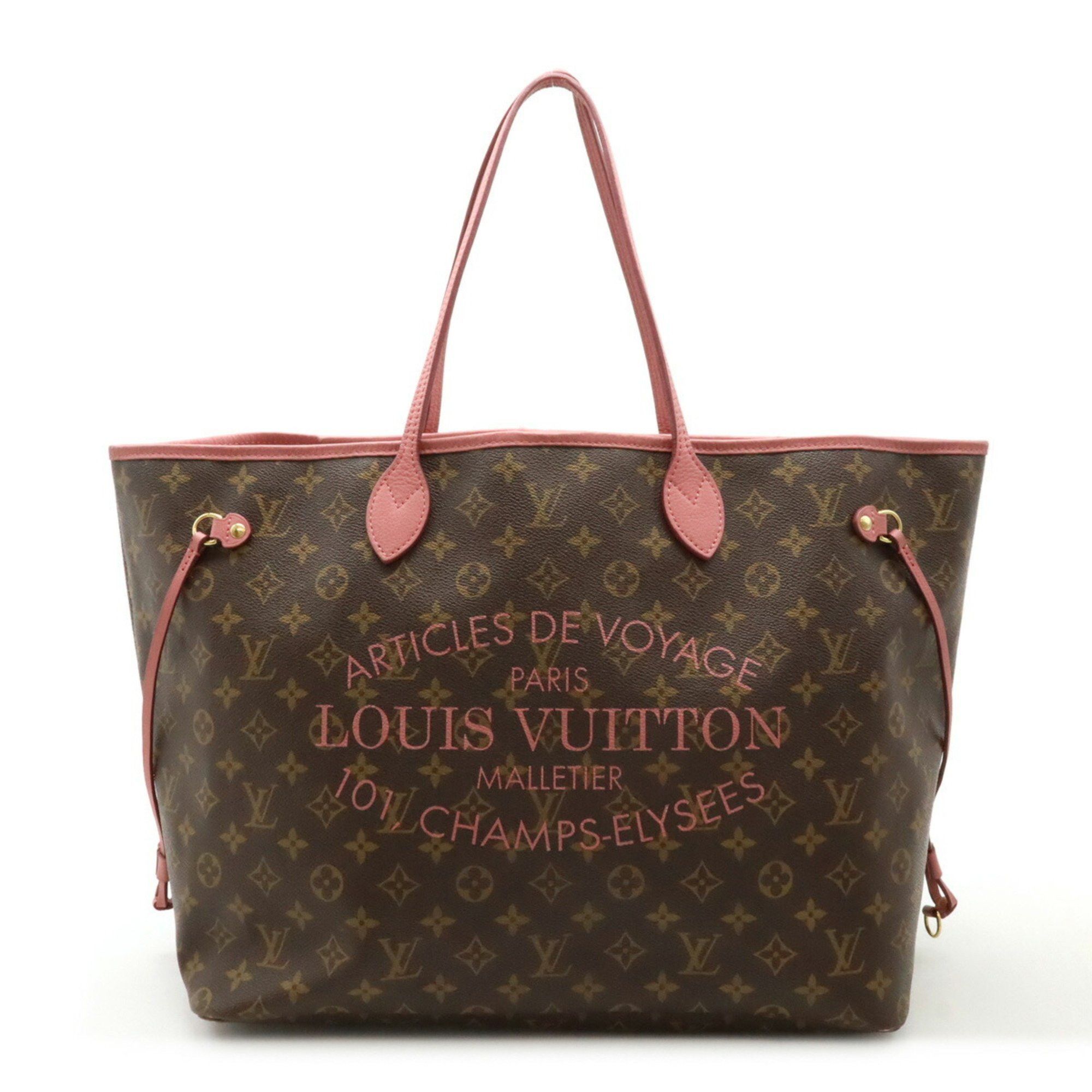 Louis Vuitton Monogram Ikat Flower Neverfull Gm Tote Bag Shoulder Rose Velours M40877, Women's