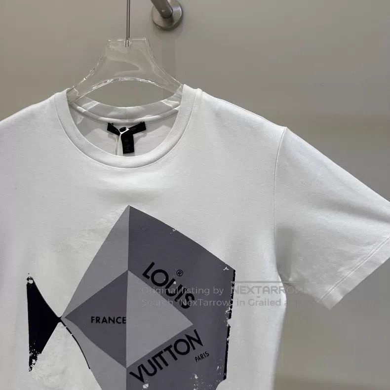 Louis Vuitton Louis Vuitton White geometric printed cotton-crewneck shor Size US XS / EU 42 / 0 - 4 Thumbnail
