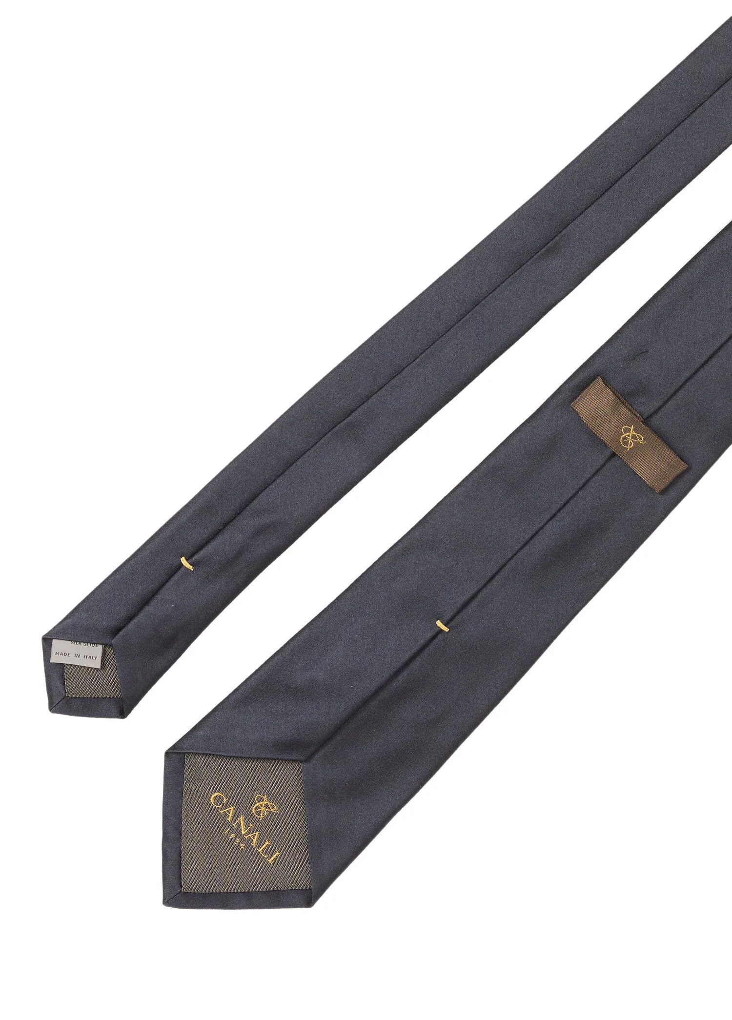 Canali CANALI solid navy blue woven silk tie authentic NWT Italy Size ONE SIZE - 2 Thumbnail