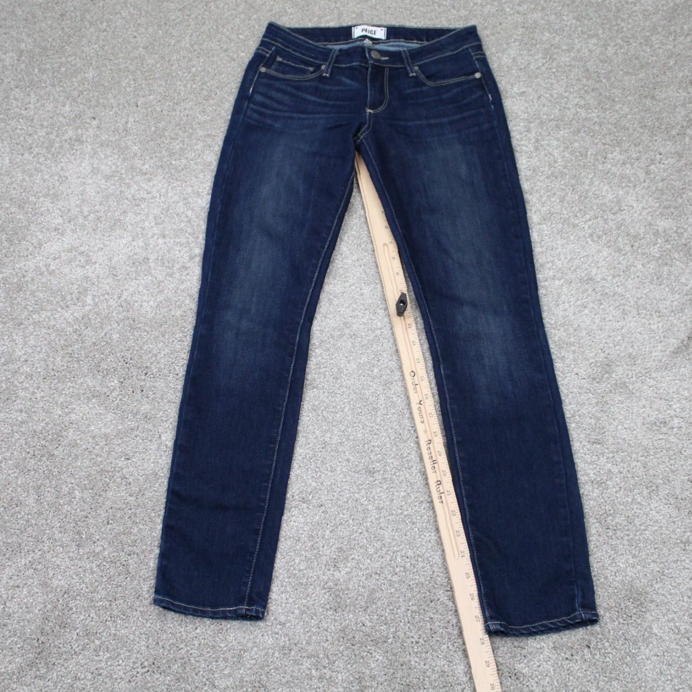 Paige Paige Skyline Ankle Peg Jeans Womens 24 Blue 5-Pocket Denim Stretch Inseam 28" Urban City USA Streetwear Pants Size 42" / US 20 - 3 Thumbnail