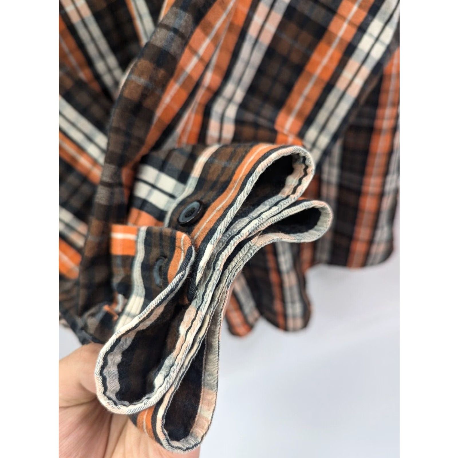 Vintage Reel Legends Button-Up Shirt Men 2XL Flannel Orange Plaid Long Sleeve Button-Down Casual Workwear Size US XXL / EU 58 / 5 - 3 Thumbnail