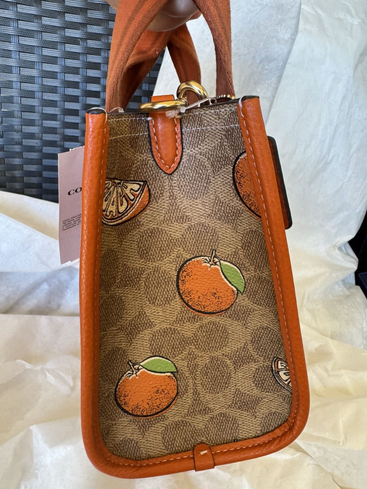 Coach NWT COACH Smith Tote Bag 24 With Orange Print CAR81 Size ONE SIZE - 3 Thumbnail