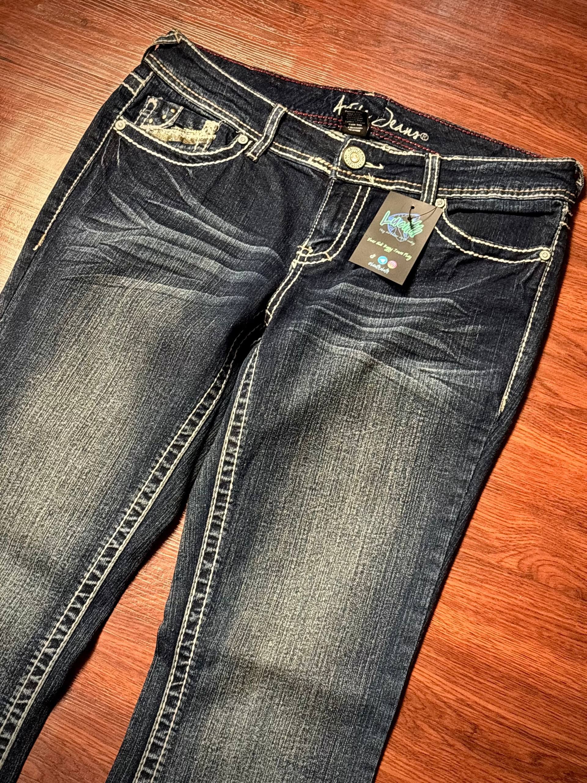 If Six Was Nine Vintage Y2K Ariya Jeans Designer Embroidered Denim Pants Size 36" / US 14 / IT 50 - 4 Thumbnail