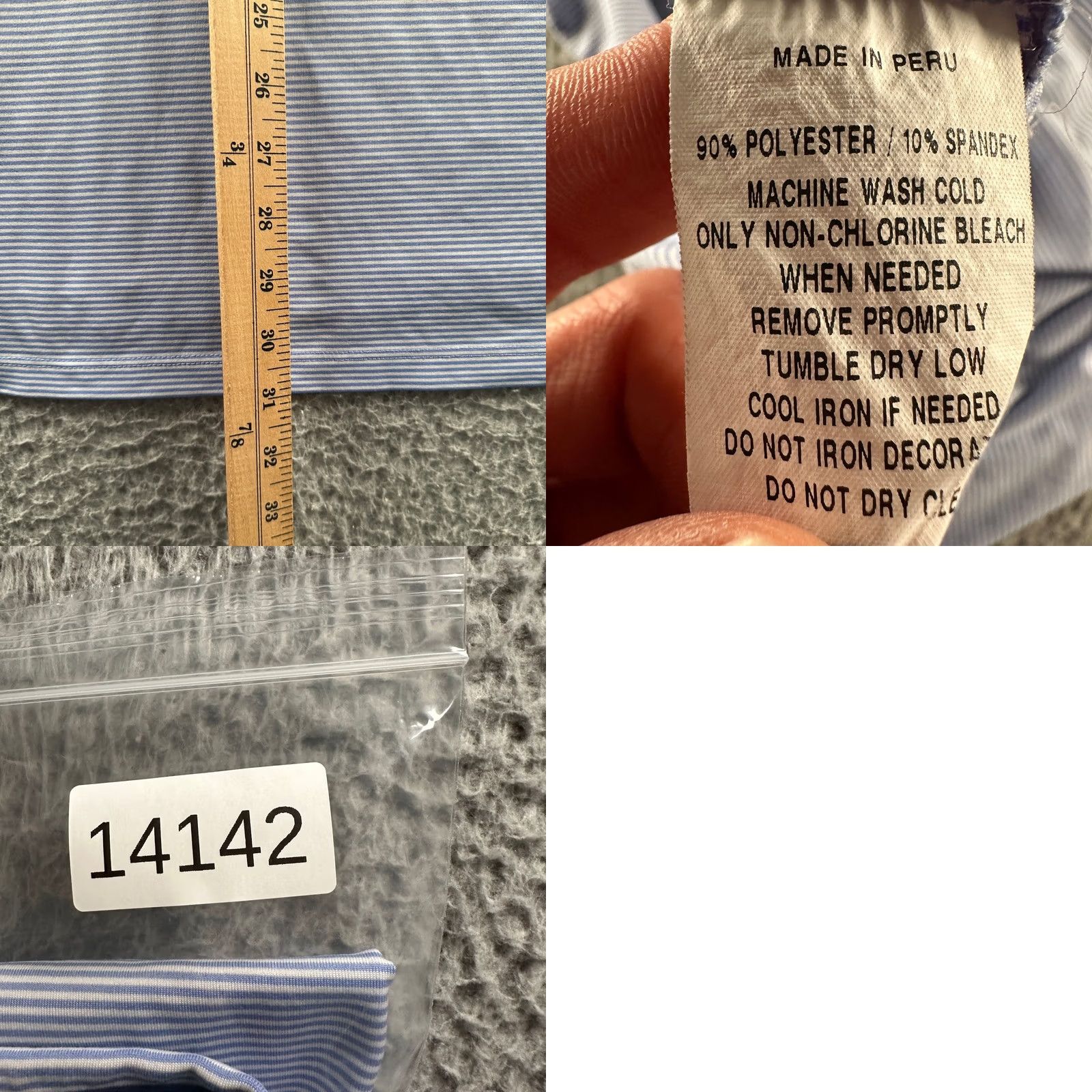 Vintage Greyson Polo Shirt Mens L Blue White Striped Short Sleeve Performance Golf Size US L / EU 52-54 / 3 - 8 Thumbnail