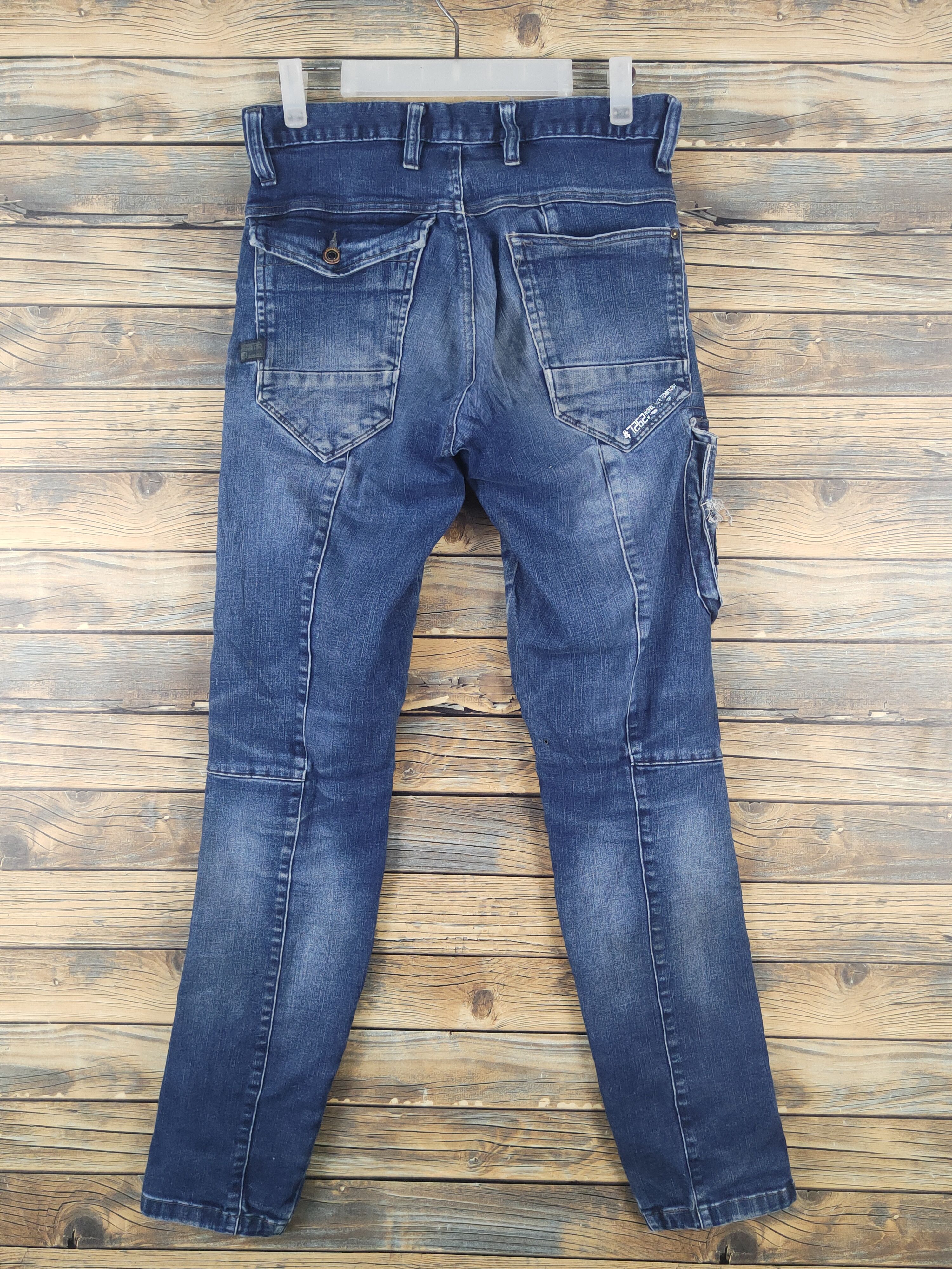 Japanese Brand I'z Frontier Dark Blue Distressed Ripped Jeans #W2008 Size US 30 / EU 46 - 11 Thumbnail