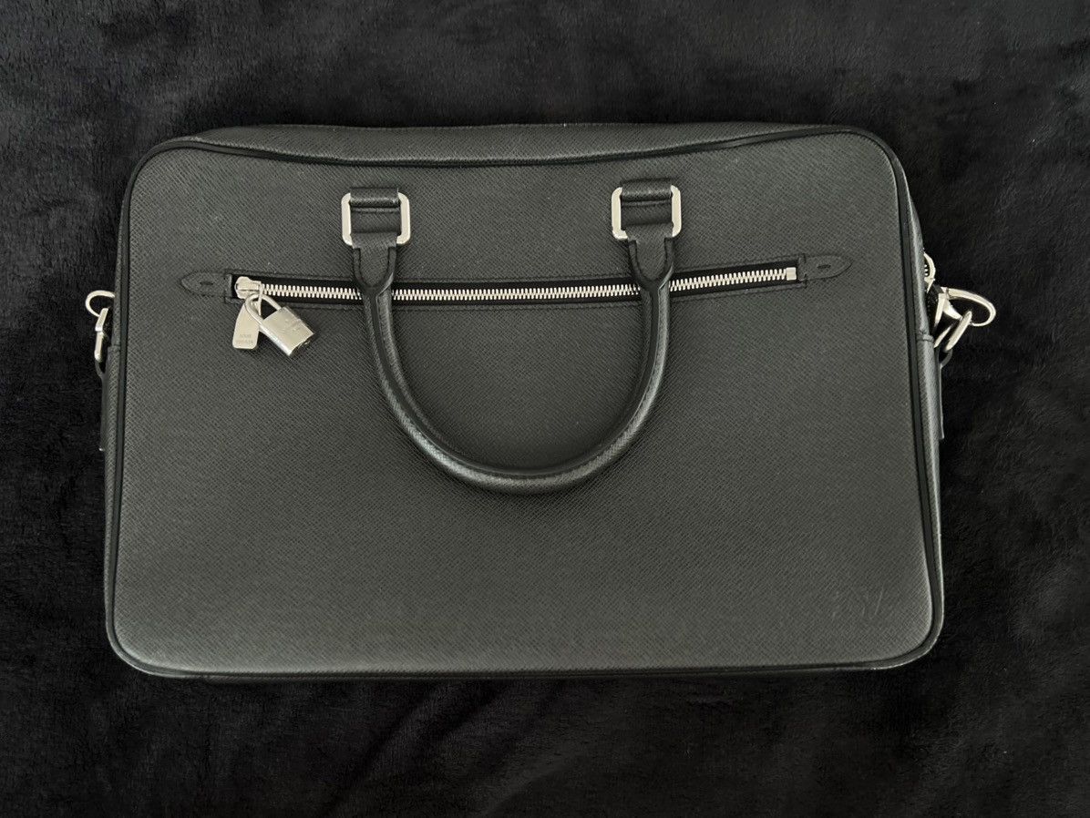 Louis Vuitton Dark Grey Briefcase Messenger Bag in Black, Men's