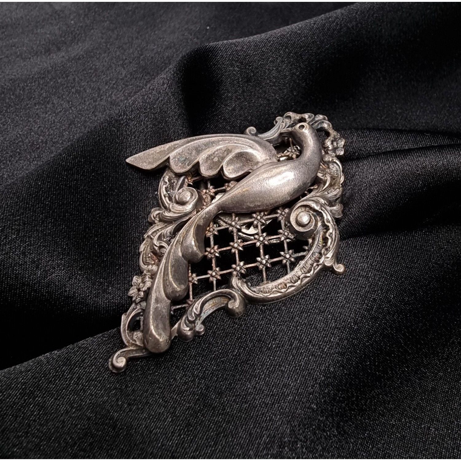 Vintage Antique 1920s-1930s Brevete S.G.D.G. Signed Silver-Tone Bird Size ONE SIZE - 3 Thumbnail