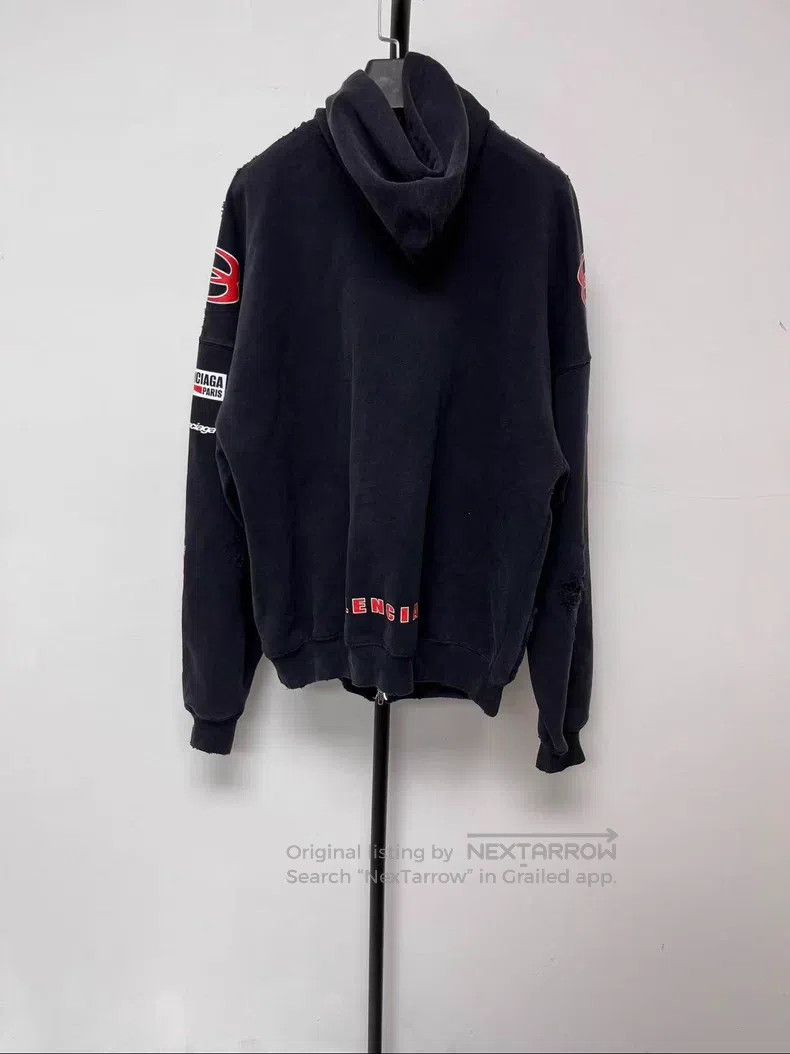 Balenciaga Balenciaga Large Logo Zip-Up Hooded Long Sleeve Sweater Size US S / EU 44-46 / 1 - 2 Thumbnail