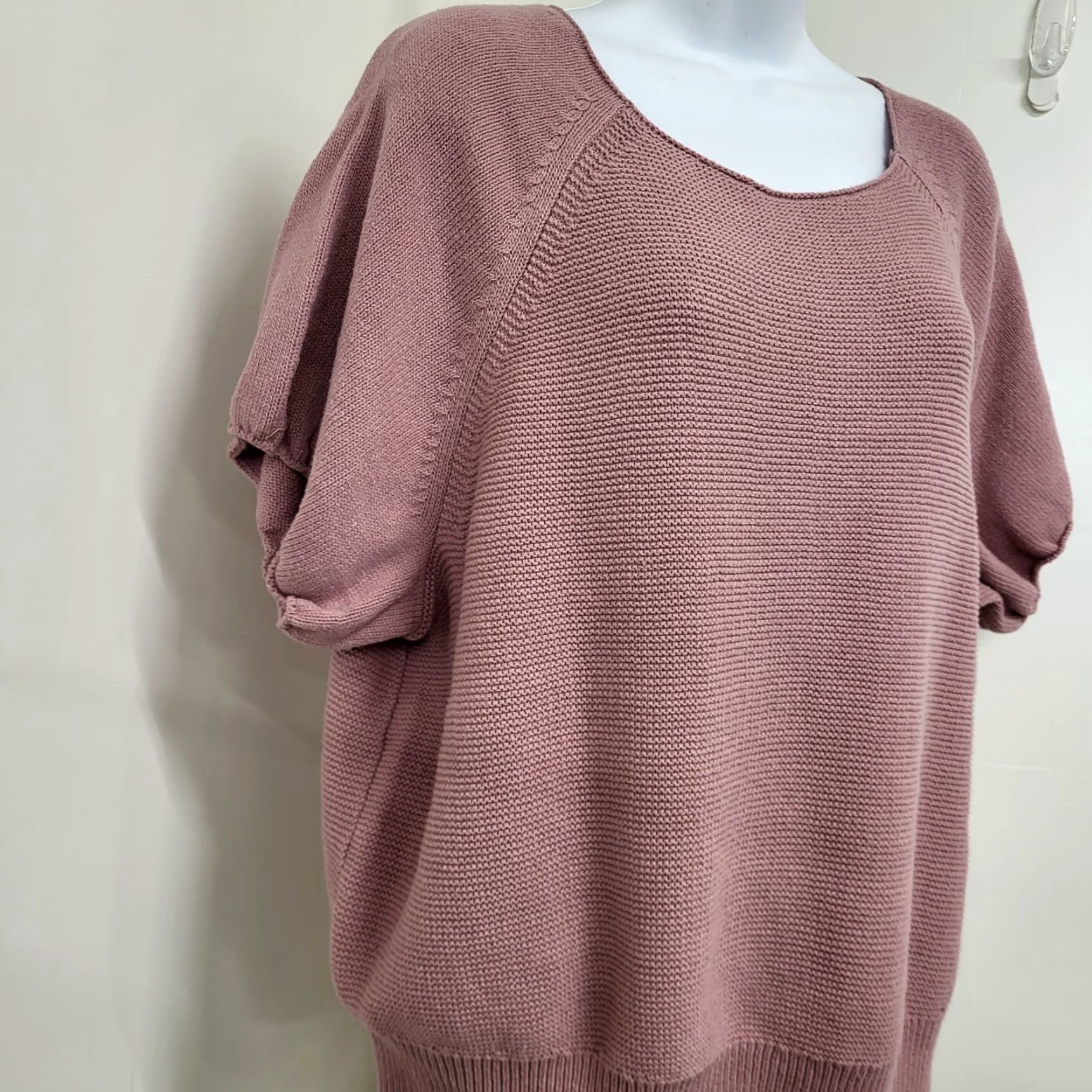 Vintage LC Lauren Conrad Sweater Womens 1X Short Sleeve Violet Heathered Knit Pullover Casual Fall Winter Spring Beach Bohemian City Classic Size XL / US 12-14 / IT 48-50 - 5 Thumbnail
