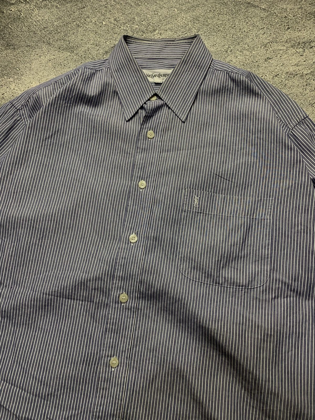 Yves Saint Laurent 🐍 Vintage Yves Saint Laurent - Striped Button Ups Shirt Size US L / EU 52-54 / 3 - 2 Thumbnail