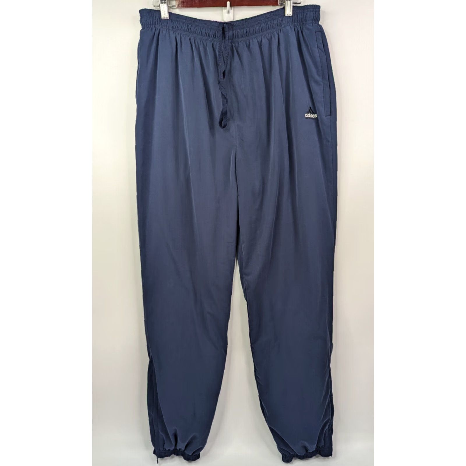 Adidas VINTAGE Adidas Equipment Track Pants Jogger Navy Blue Ankle Zip Size Large Size US 33 - 2 Thumbnail