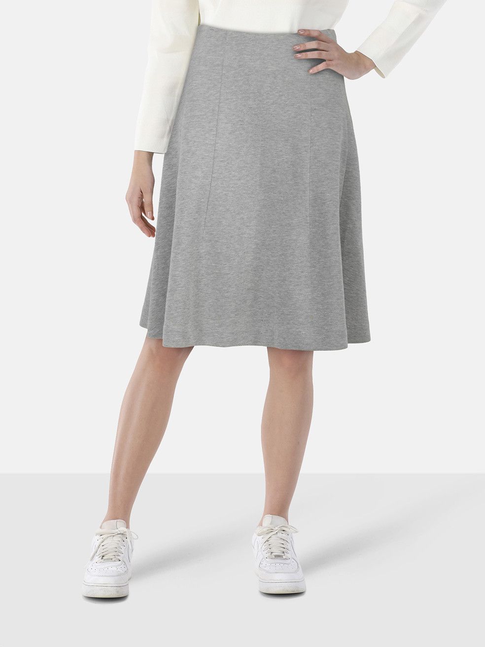 Saint Laurent Paris Grey Knee Length Flared Skirt Size 26" / US 2 / IT 38 - 1 Thumbnail