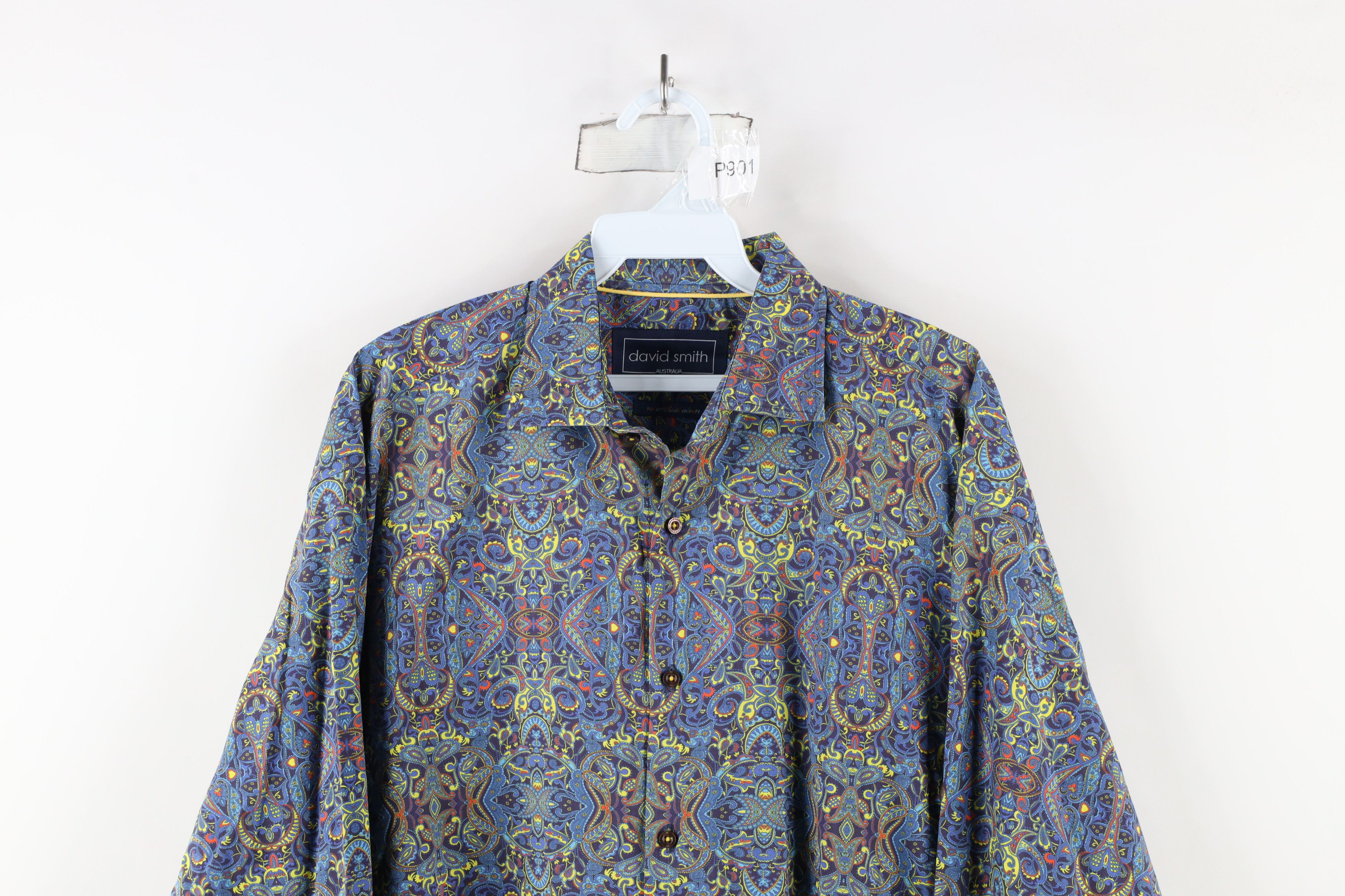Vintage David Smith Australia Geometric Flip Cuff Button Shirt Size US XXL / EU 58 / 5 - 2 Thumbnail