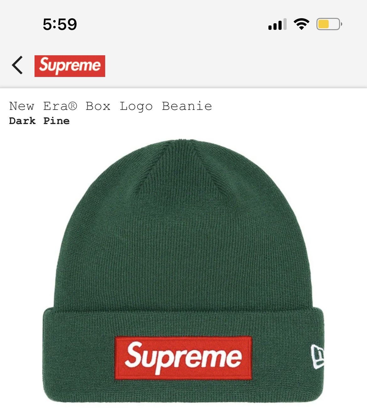 New Era × Supreme *New* Supreme x New Era Box Logo Beanie FW22 Dark Pine Size ONE SIZE - 1 Thumbnail