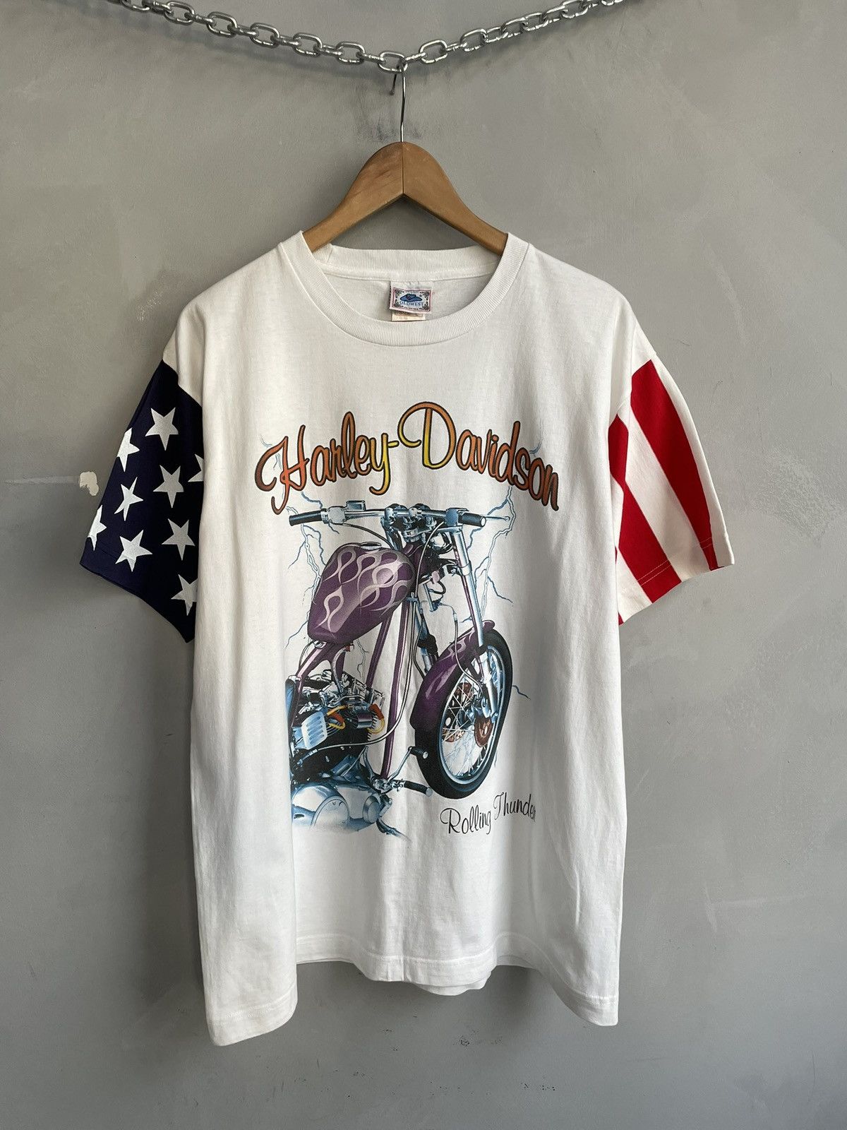 Harley Davidson Rare 3d emblem style harley davidson jersey y2k flames eagle Size US L / EU 52-54 / 3 - 1 Thumbnail
