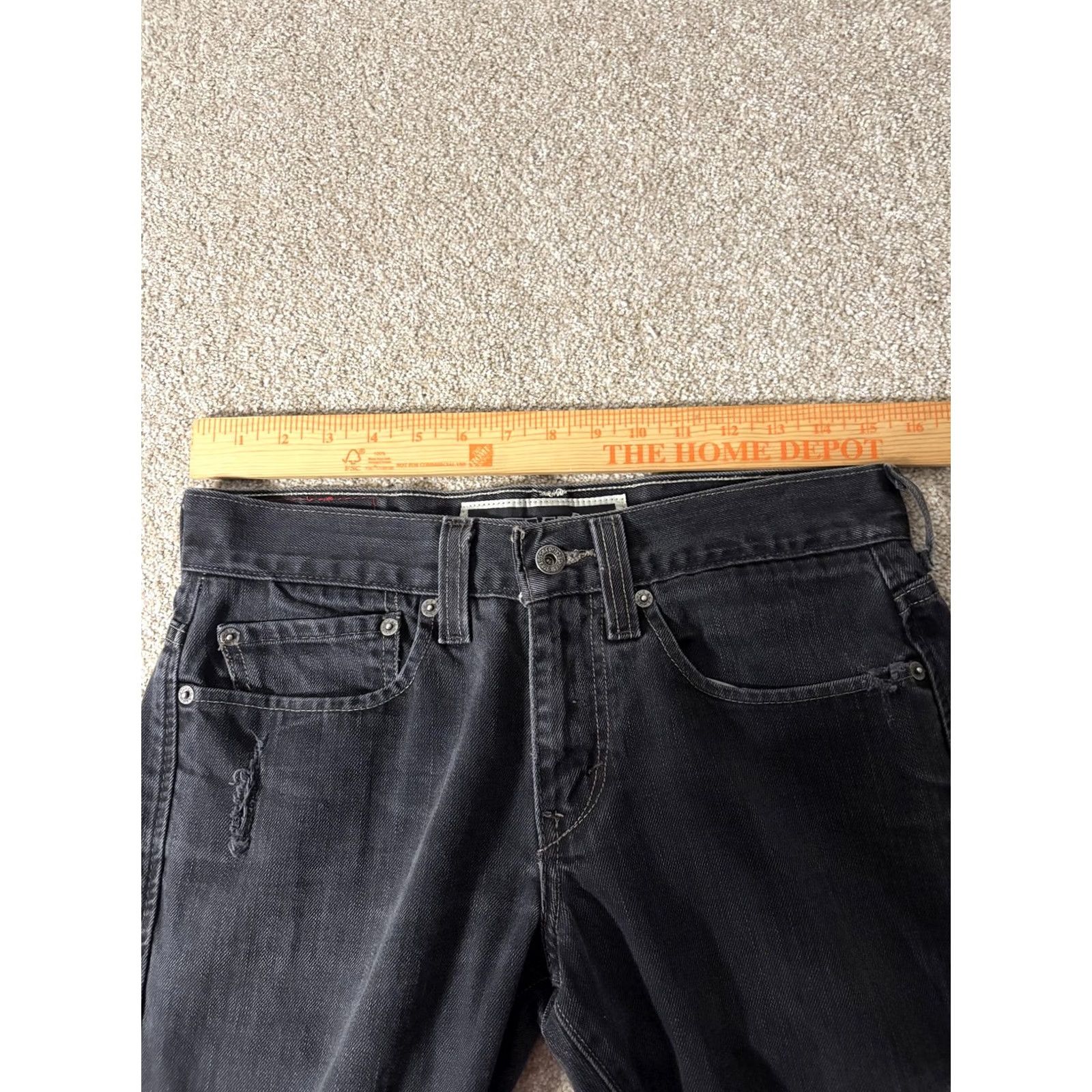 Levi's Levi's 511 Skinny Jeans Mens 31x30 Charcoal Gray Denim Distressed Ripped Slim Fit Casual Everyday Jeans Size US 31 - 6 Thumbnail
