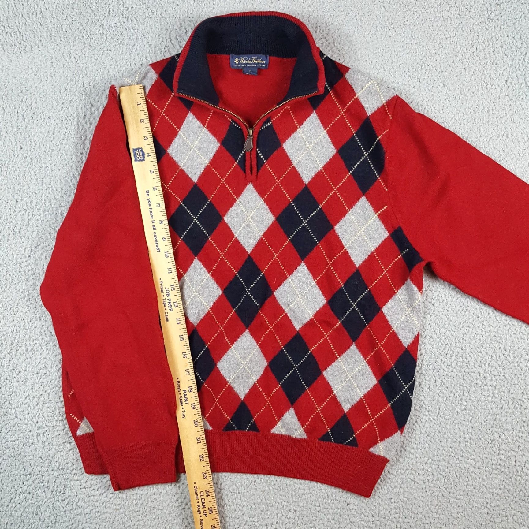 Brooks Brothers VINTAGE Brooks Brothers Italian Merino Wool Argyle 1/4 Zip Size XL Knit Pullover Sweater Mens Size US XL / EU 56 / 4 - 7 Thumbnail