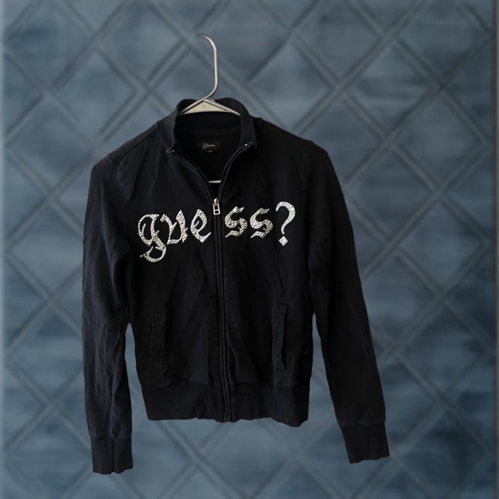 Guess GUESS FULL ZIP MOCK NECK Size Small Black Graphic Women Size S / US 4 / IT 40 - 1 Thumbnail