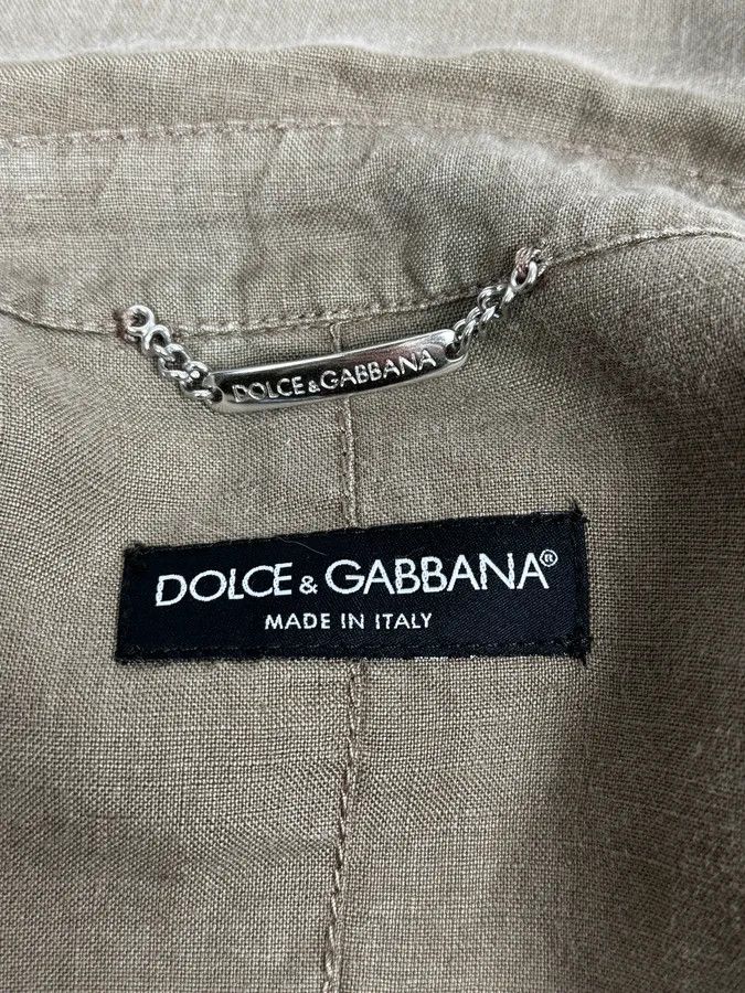 Dolce & Gabbana SS2004 Dolce & Gabbana Beige Linen Buttoned Jacket Size US S / EU 44-46 / 1 - 10 Thumbnail