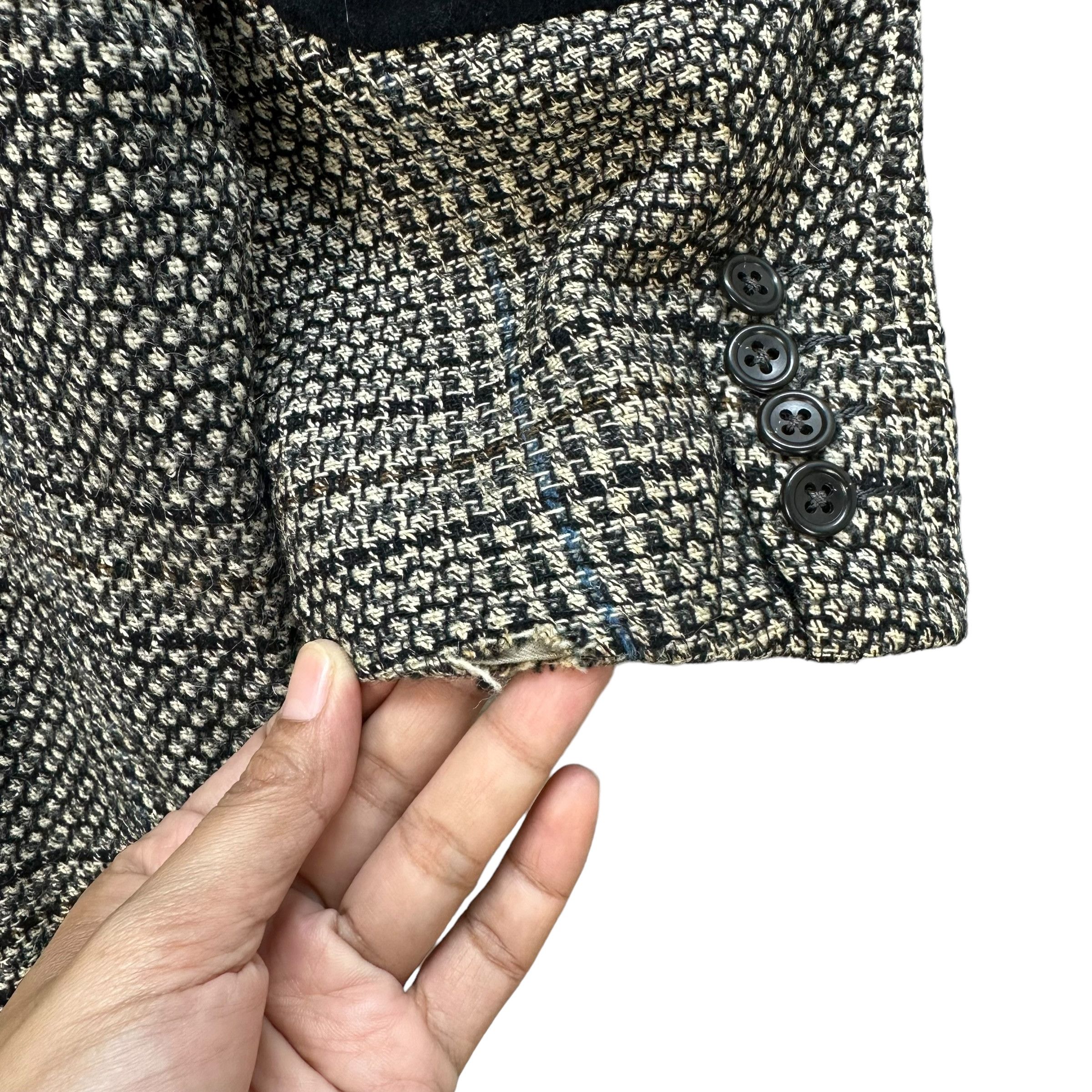 Burberry BURBERRYS Honeycomb Houndstooth Pattern Wool Blazer A43-0991 Size 44R - 12 Thumbnail