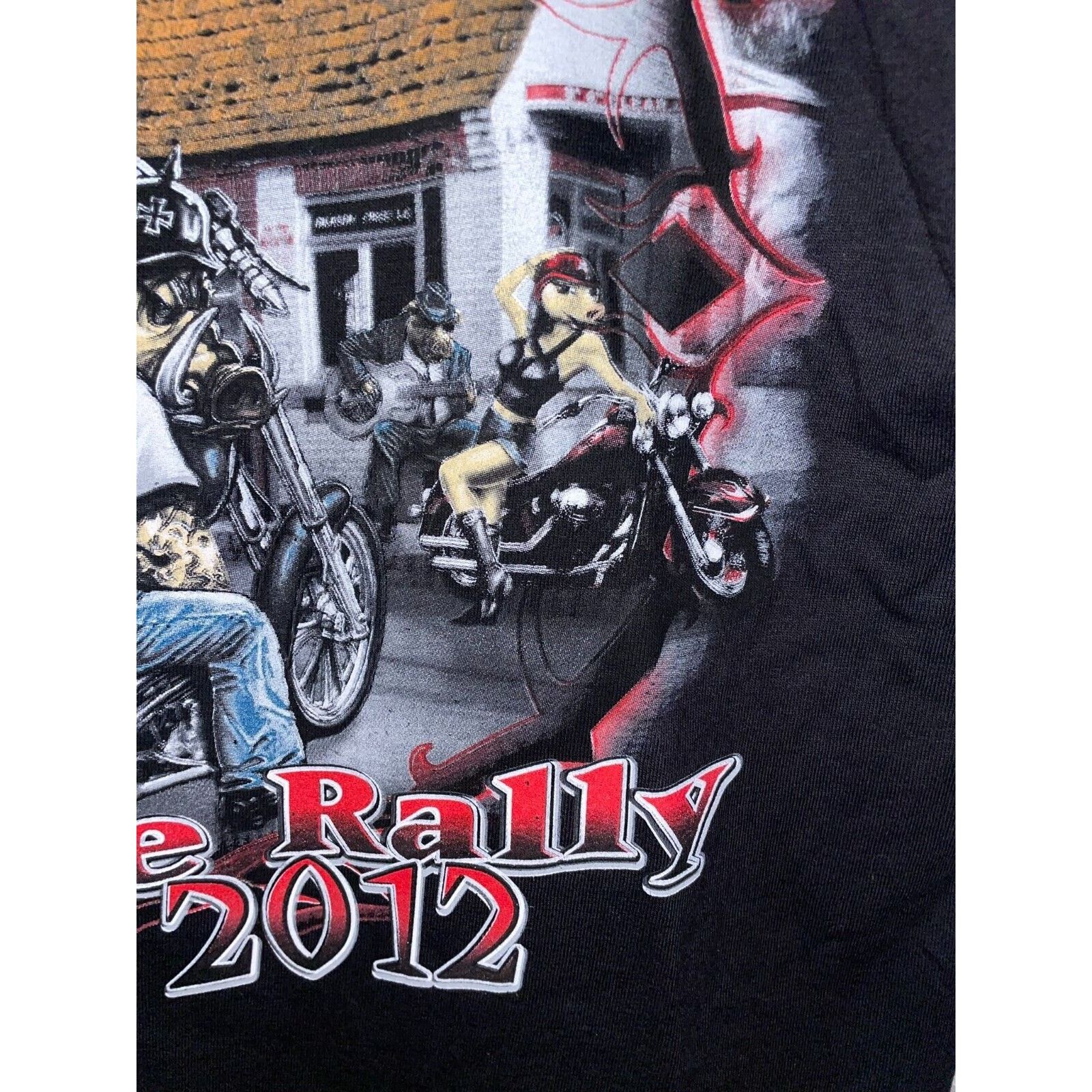 Gildan Fayetteville Biker Shirt Arkansas Bike Rally Large Black Tee Size US L / EU 52-54 / 3 - 8 Thumbnail