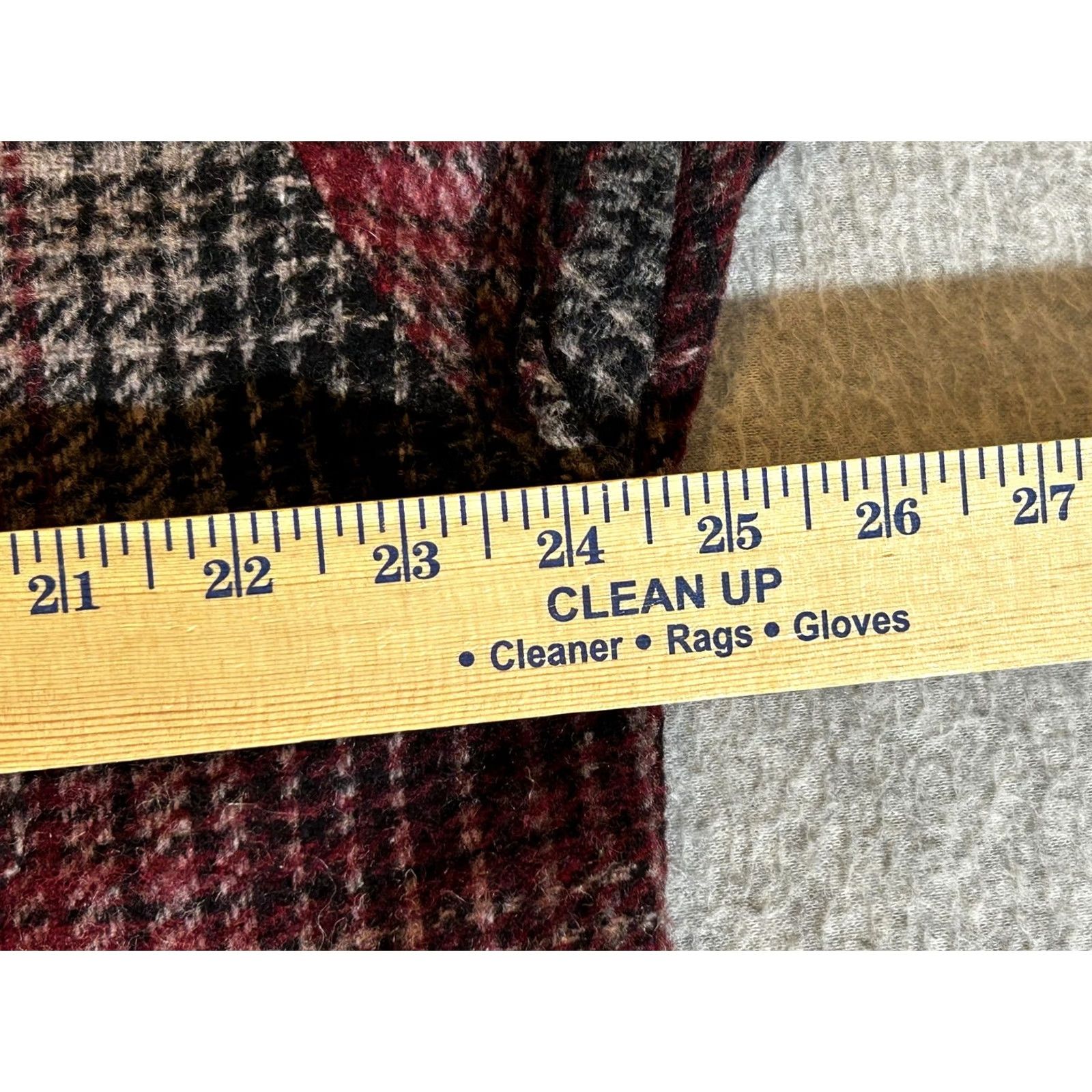 Vintage Vintage Thumbs Up Mens Wool Plaid Overcoat Jacket Coat Shacket Mid-Length Button Single-Breasted Outdoor Winter Casual Size M Red Size US M / EU 48-50 / 2 - 4 Thumbnail