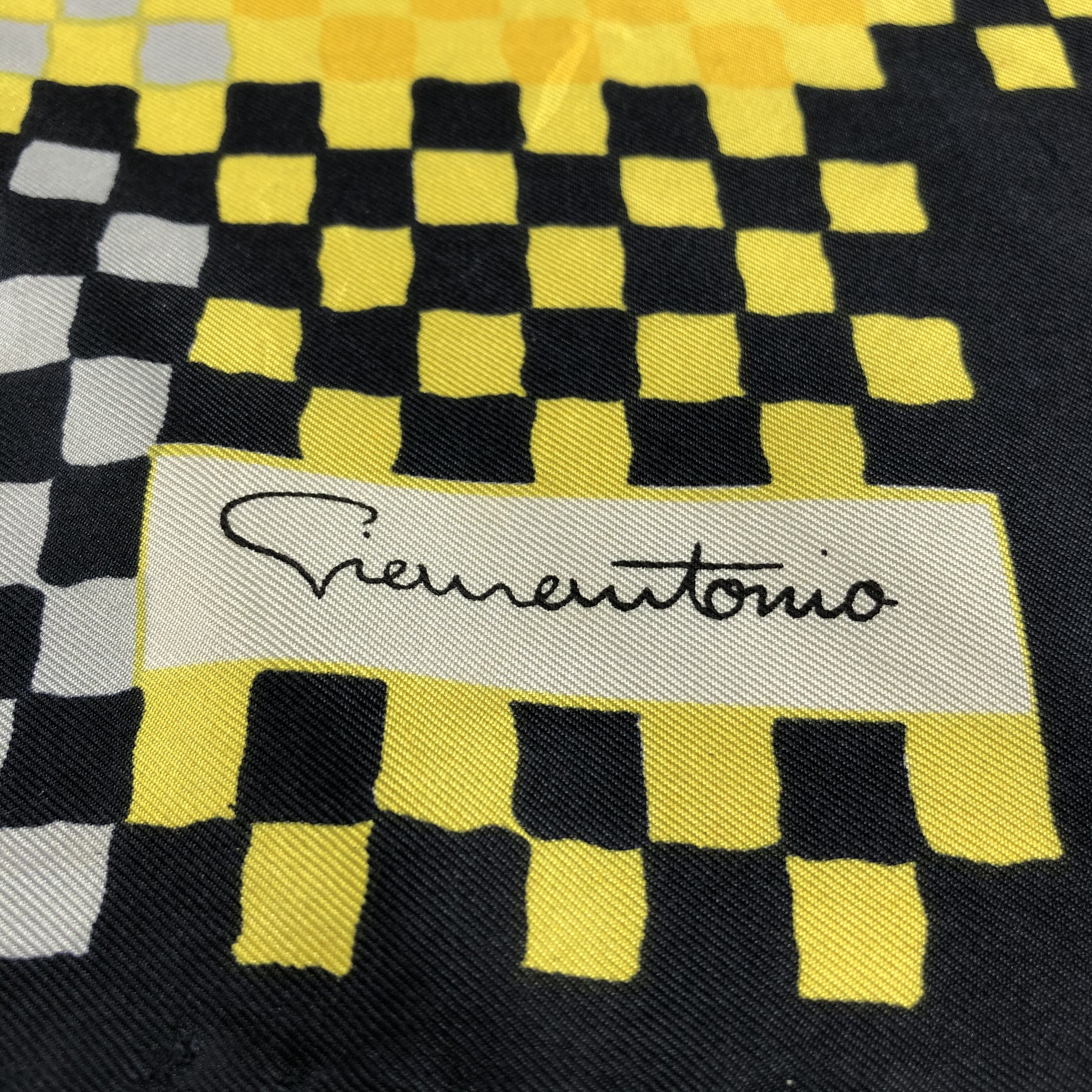 Vintage Vintage Giementonio Checkered Silk Scarf M332 Size ONE SIZE - 3 Thumbnail