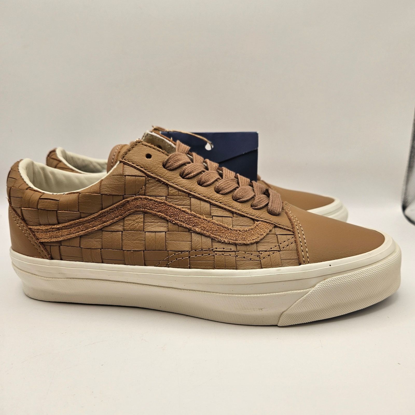 Vans VANS M7.5 W9 OLD SKOOL LX WOVEN LEATHER TAN WHITE SNEAKERS Size US 7.5 / EU 40-41 - 4 Thumbnail