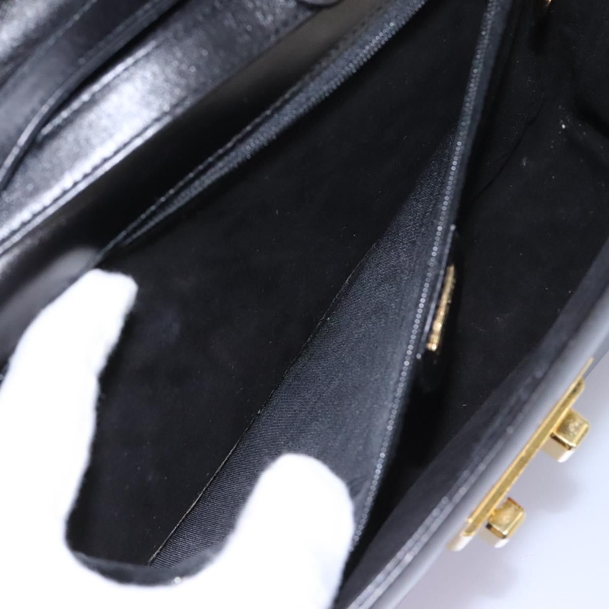 Gucci GUCCI Hand Bag Leather Black Gold Size ONE SIZE - 11 Thumbnail