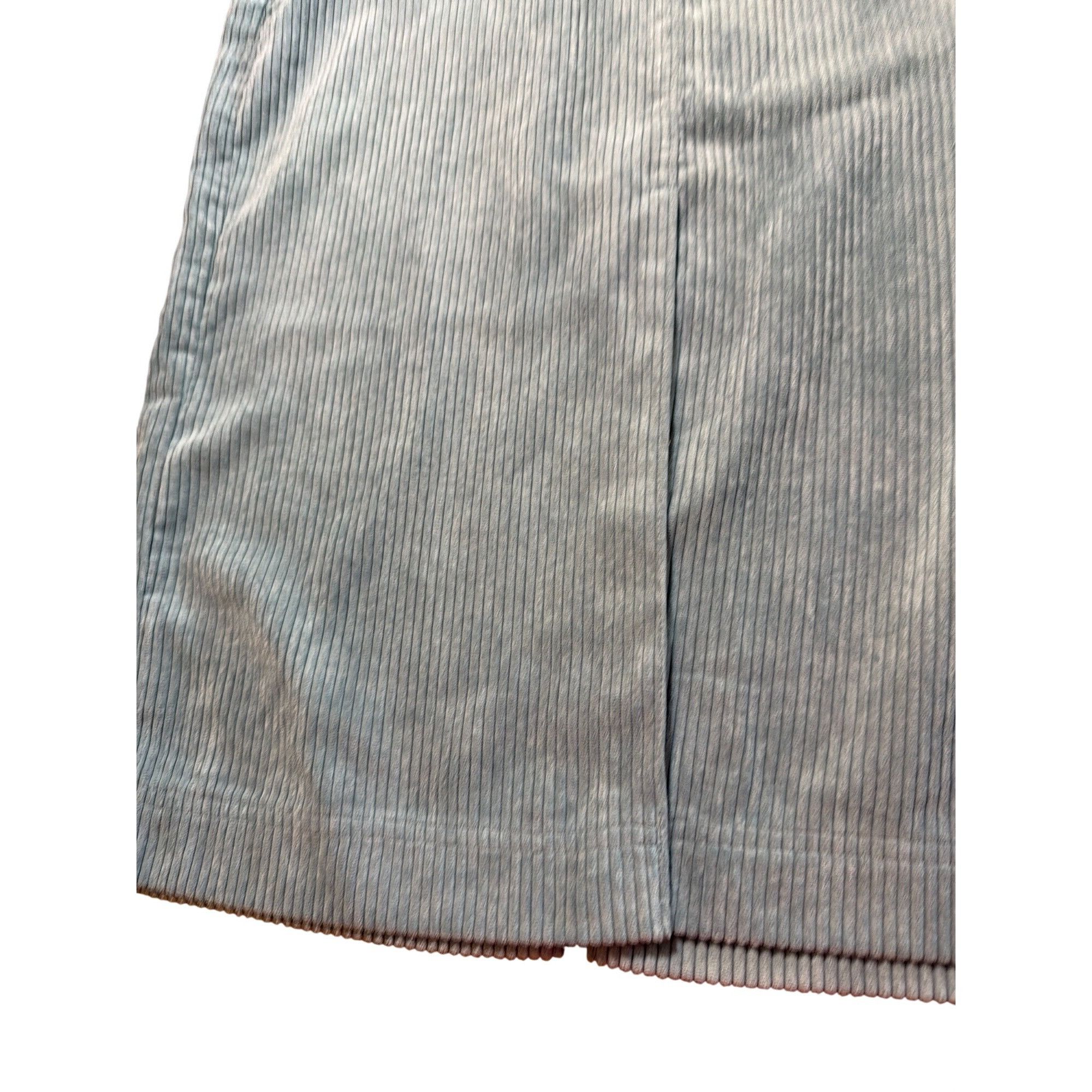 Topshop Topshop Blue Corduroy Maxi Skirt Back Front Slits High Waist Size 30" / US 8 / IT 44 - 2 Thumbnail
