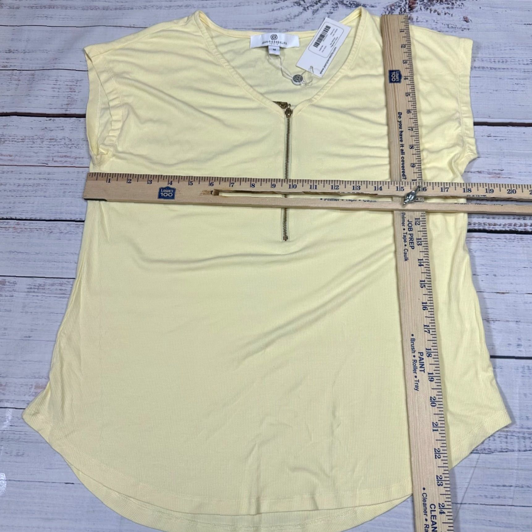 Vintage Jean-Pierre Klifa Womens Sleeveless 1/4 Zip Top Size M Yellow Ribbed Tank Size M / US 6-8 / IT 42-44 - 2 Thumbnail