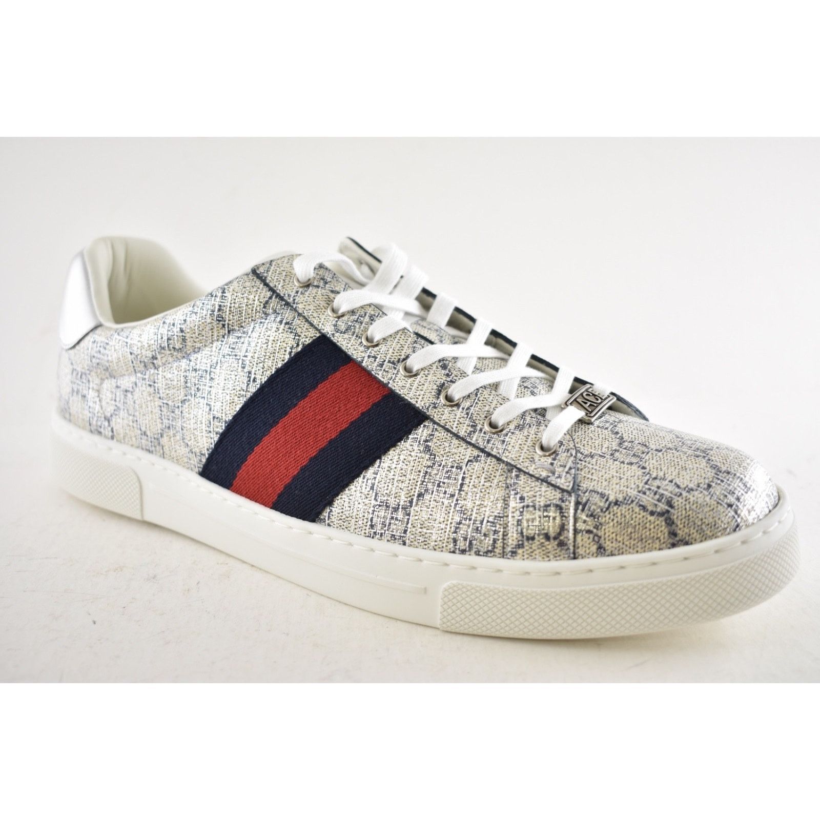 Gucci Gucci Ace GG Logo Supreme Canvas Beige Blue Silver Size US 13 / EU 46 - 6 Thumbnail