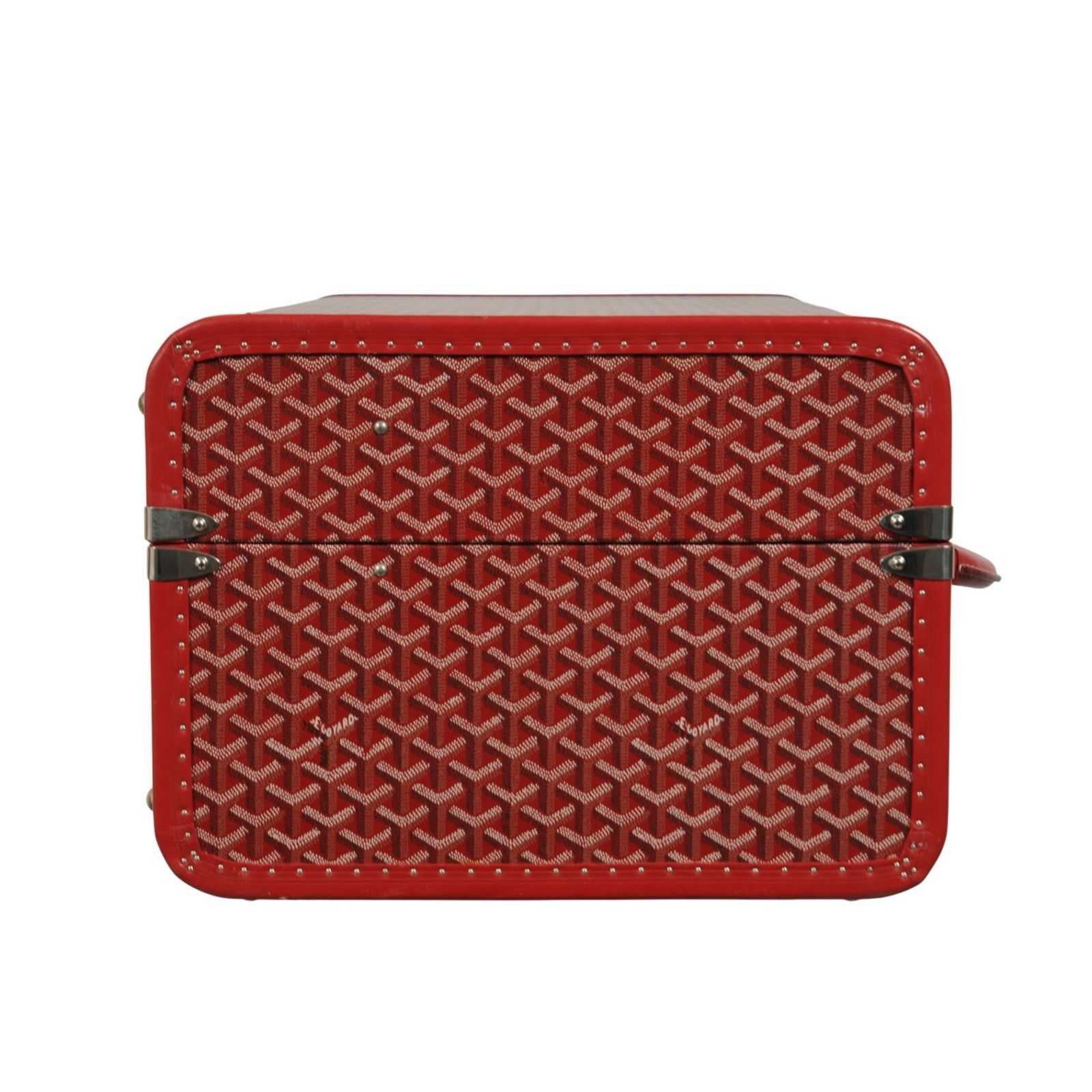 Goyard Rouge Red Compartmented Travel Trunk Palladium Carry Size ONE SIZE - 5 Thumbnail