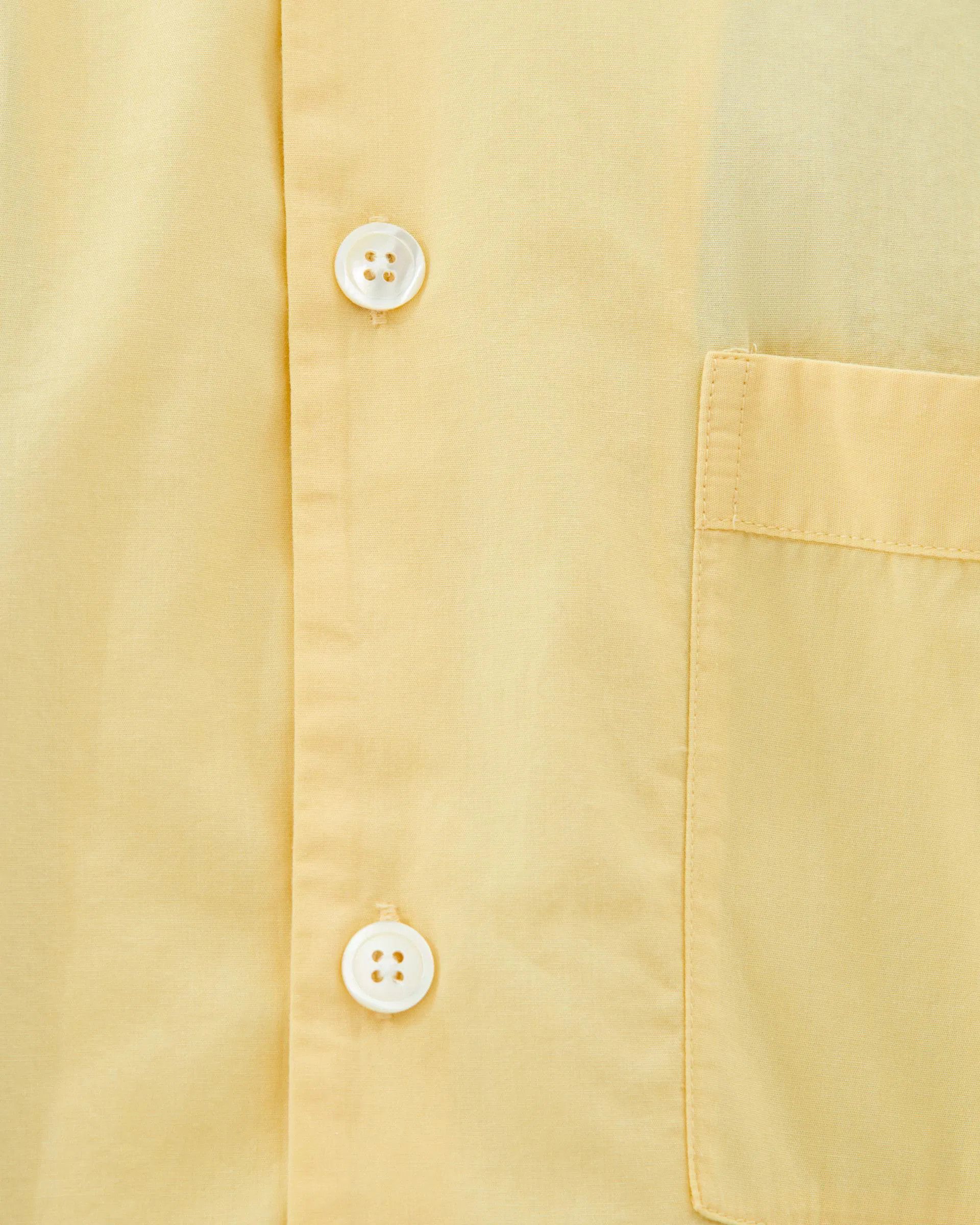 Tekla o1mle0525 Unisex Poplin Short Sleeve Shirt in Lemonade Size XS / US 0-2 / IT 36-38 - 2 Thumbnail