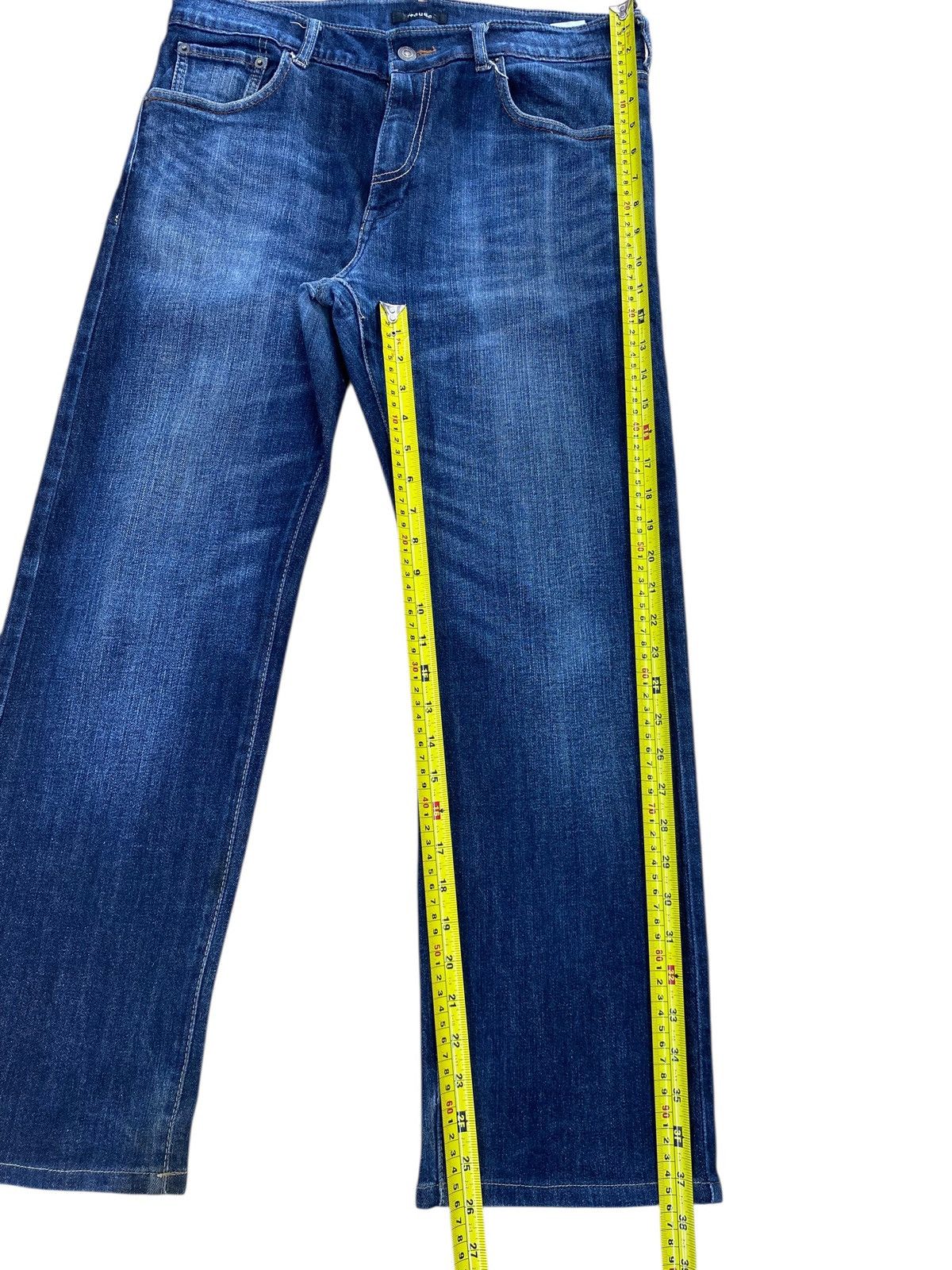 Japanese Brand Freudo Blue Wash Whiskered Style Straight Leg Jeans Size US 33 - 8 Thumbnail