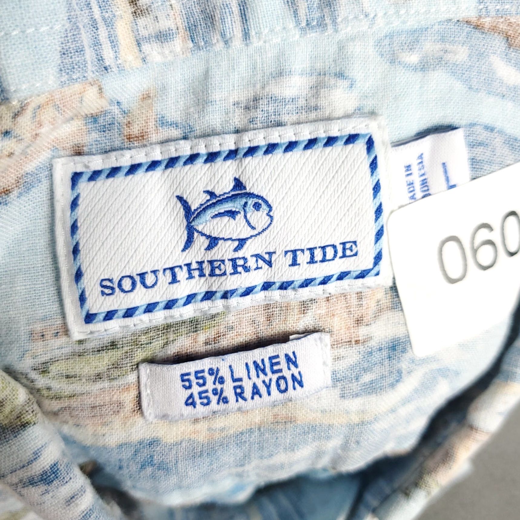 Southern Tide Southern Tide Button-Up Shirt Mens Large Blue Solid Short Sleeve Collared Preppy Size US M / EU 48-50 / 2 - 6 Thumbnail