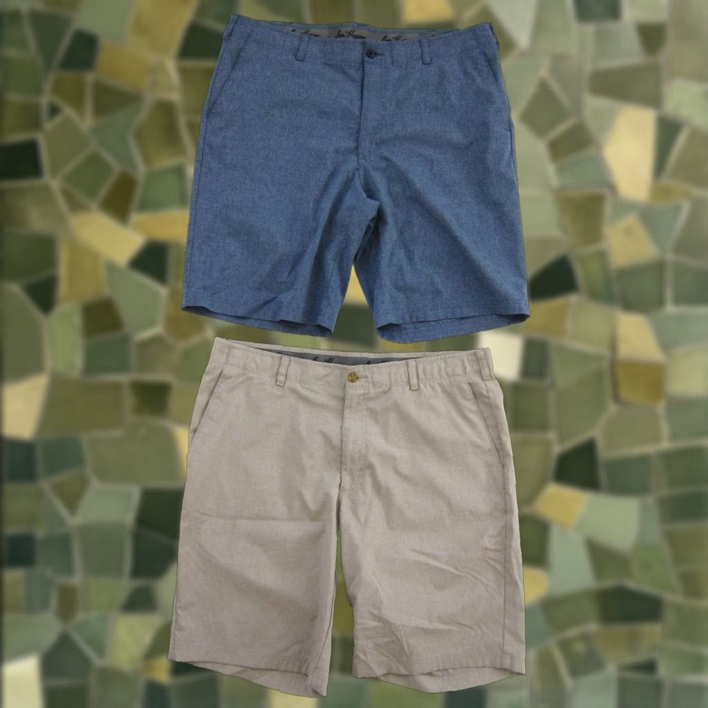 Hogan Ben Hogan Chino Shorts Men 38 Blue Movement Active Stretch 4 pockets Solid Summer Spring Casual Travel Mens Size US 38 / EU 54 - 1 Thumbnail
