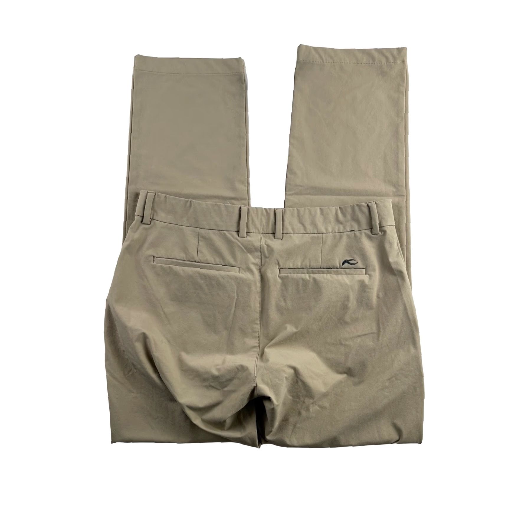 KJUS KJUS Men’s Ike Golf Pants Tan 33x32 Flat Front Stretch Polyester Beige Chino Casual Mens Pants Size US 33 - 3 Thumbnail