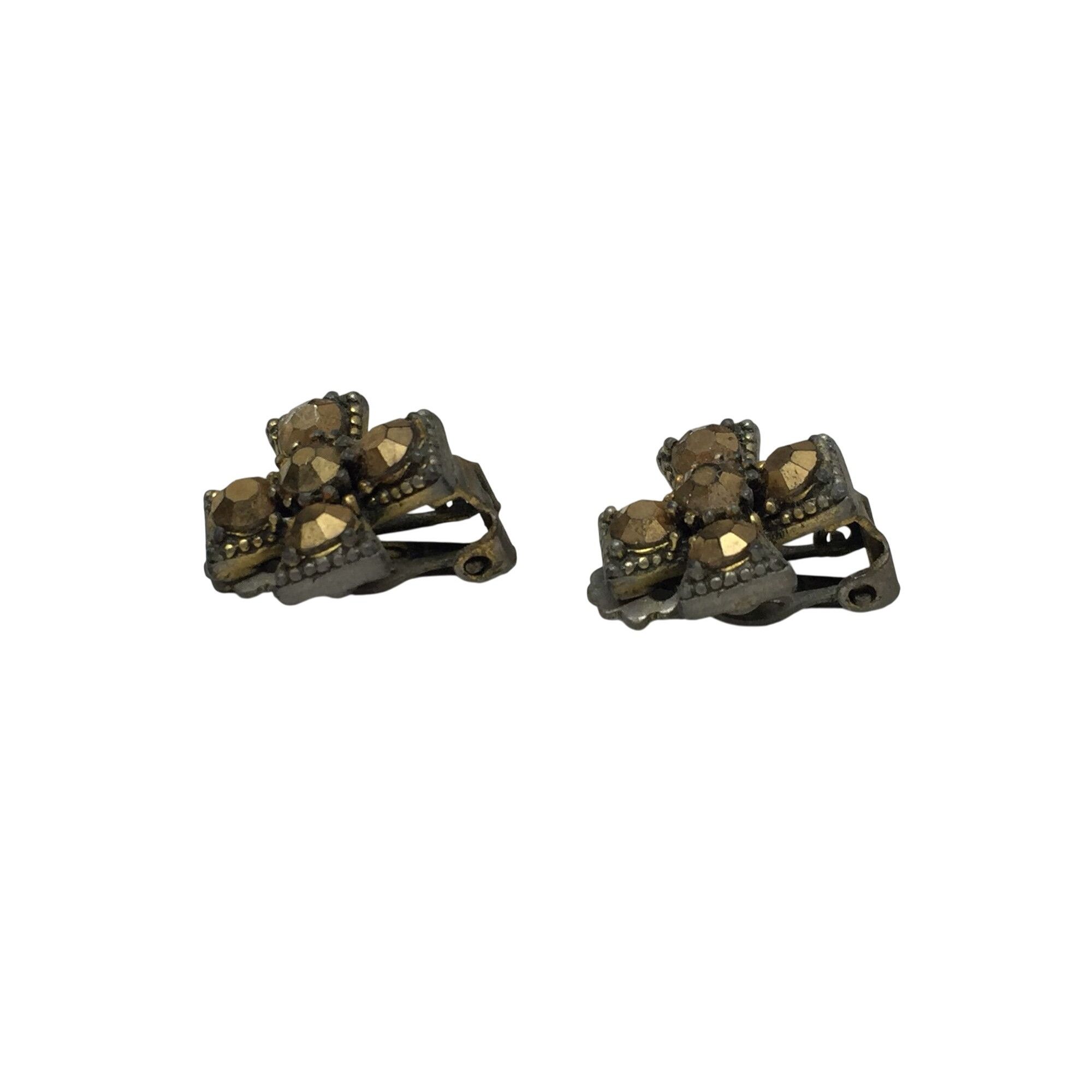 Other Women's Vintage WEISS Rhinestone Cross Shaped Clip On Earrin Size ONE SIZE - 2 Thumbnail