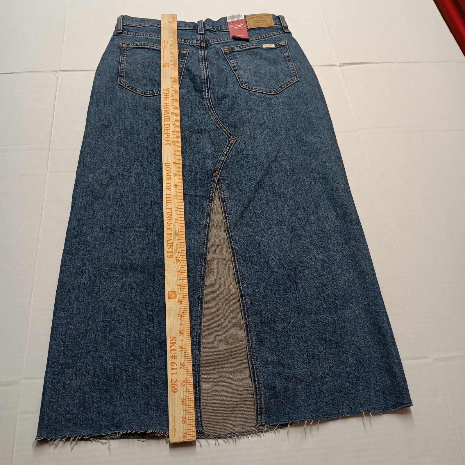 Levi's Levi Strauss Mid Rise Stretch Blue Maxi Skirt Size 8 W29 Size 29" - 15 Thumbnail