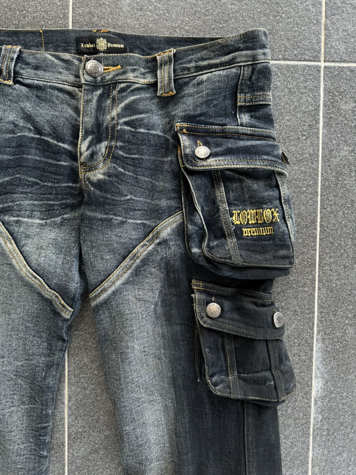 If Six Was Nine Vintage Lowbox Bondage Cargo Flared Denim Jeans | Grailed