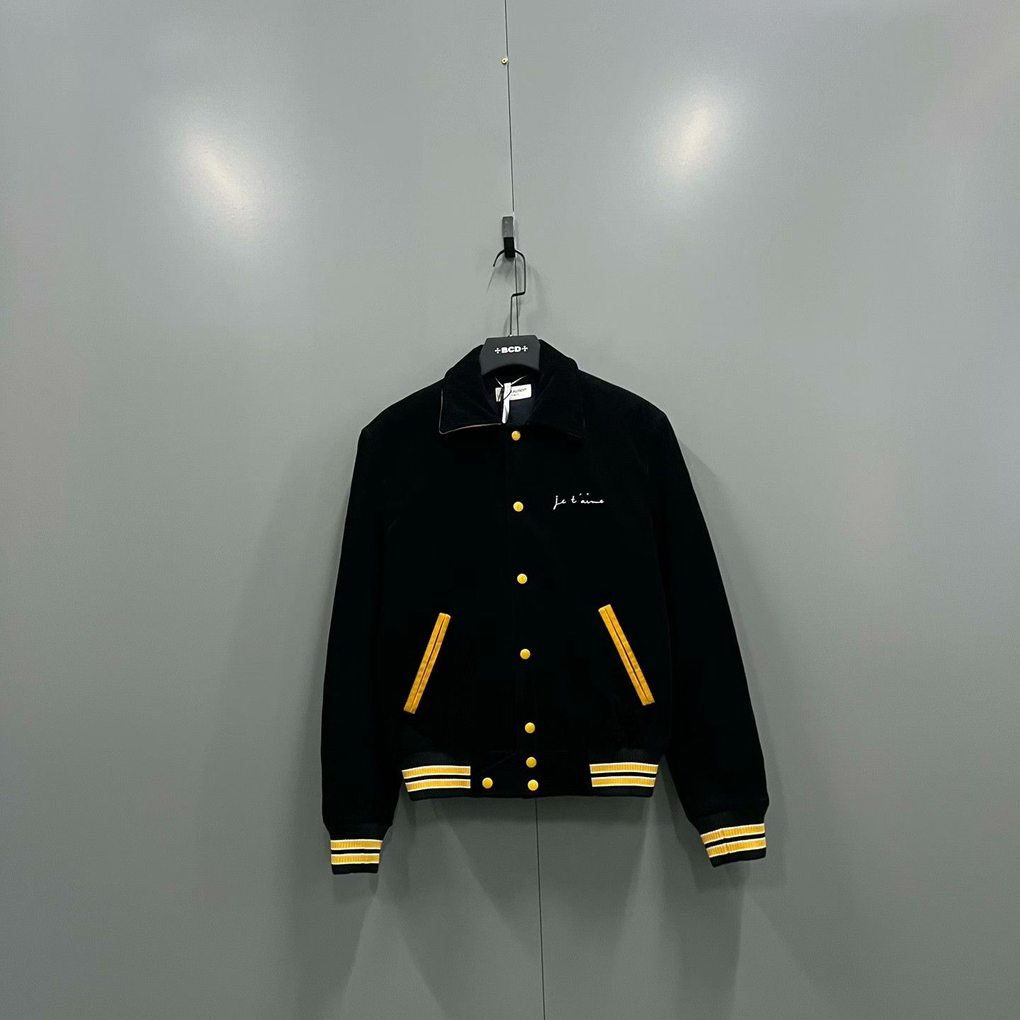 Saint Laurent Paris Saint Laurent Black Corduroy Logo Jacket Size US S / EU 44-46 / 1 - 1 Thumbnail