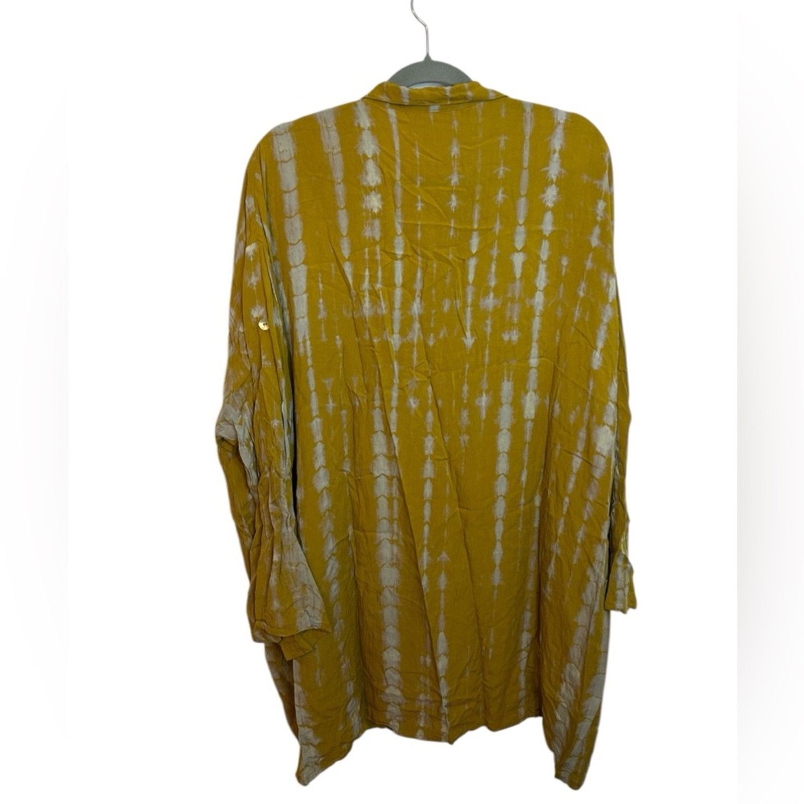 Other Stylepark1 Yellow Tie Dye Long Sleeve Swim Cover Shirt Dress Size ONE SIZE - 2 Thumbnail