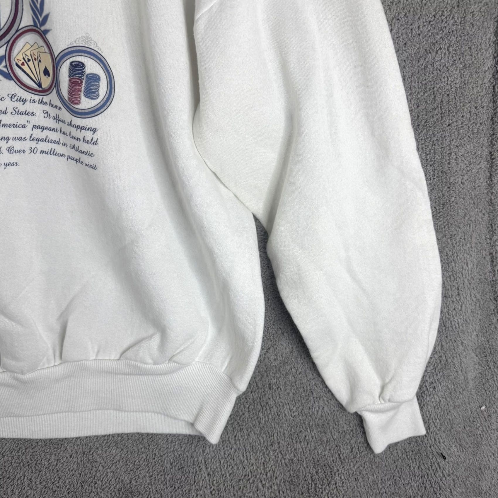 Jerzees VINTAGE Jerzees Sweatshirt Mens XL White Atlantic City New Jersey USA 90s Size US XL / EU 56 / 4 - 3 Thumbnail