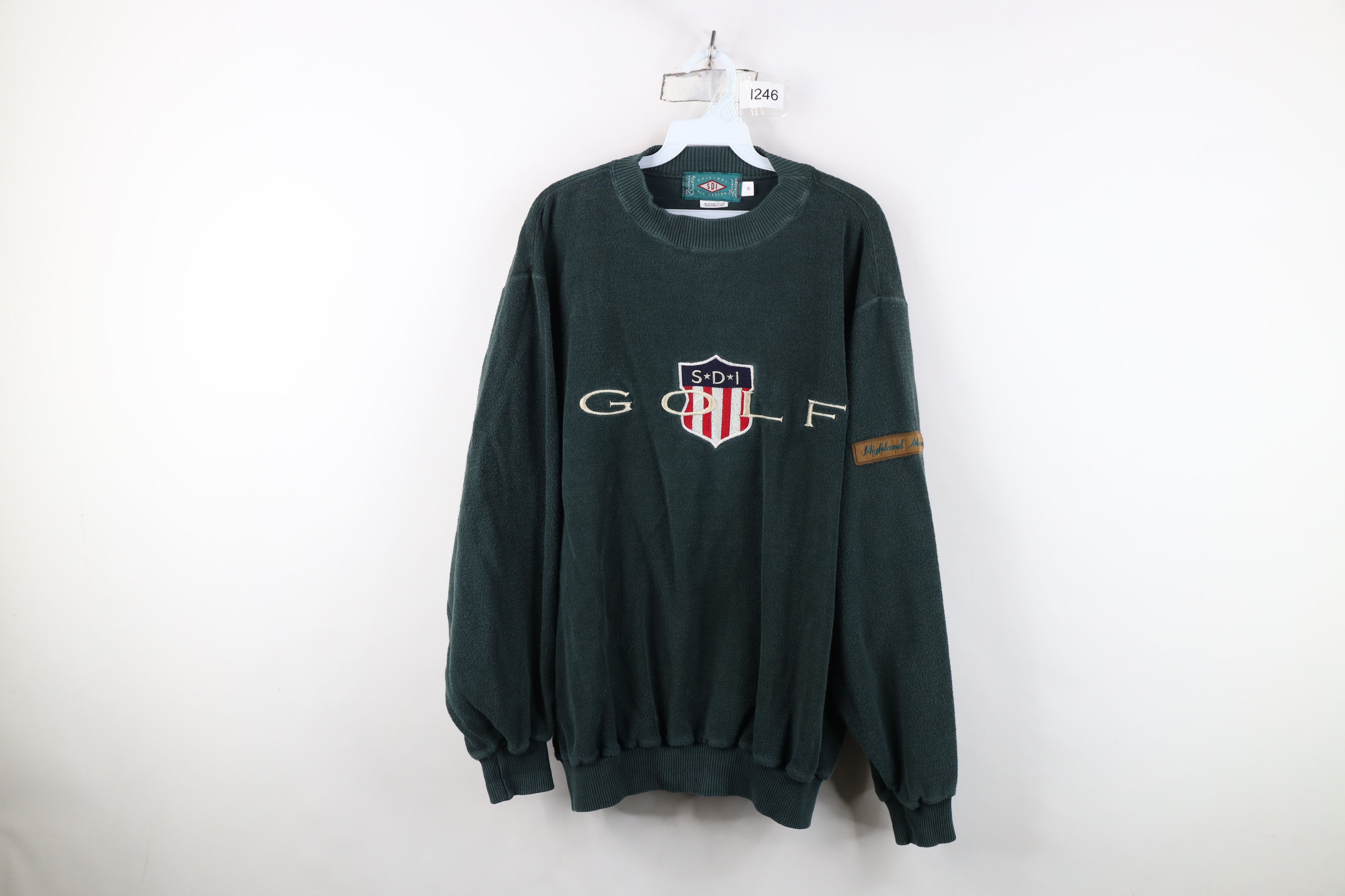 Vintage Vintage 90s Spell Out Golf Reverse Fleece Sweatshirt Green Size US M / EU 48-50 / 2 - 1 Thumbnail