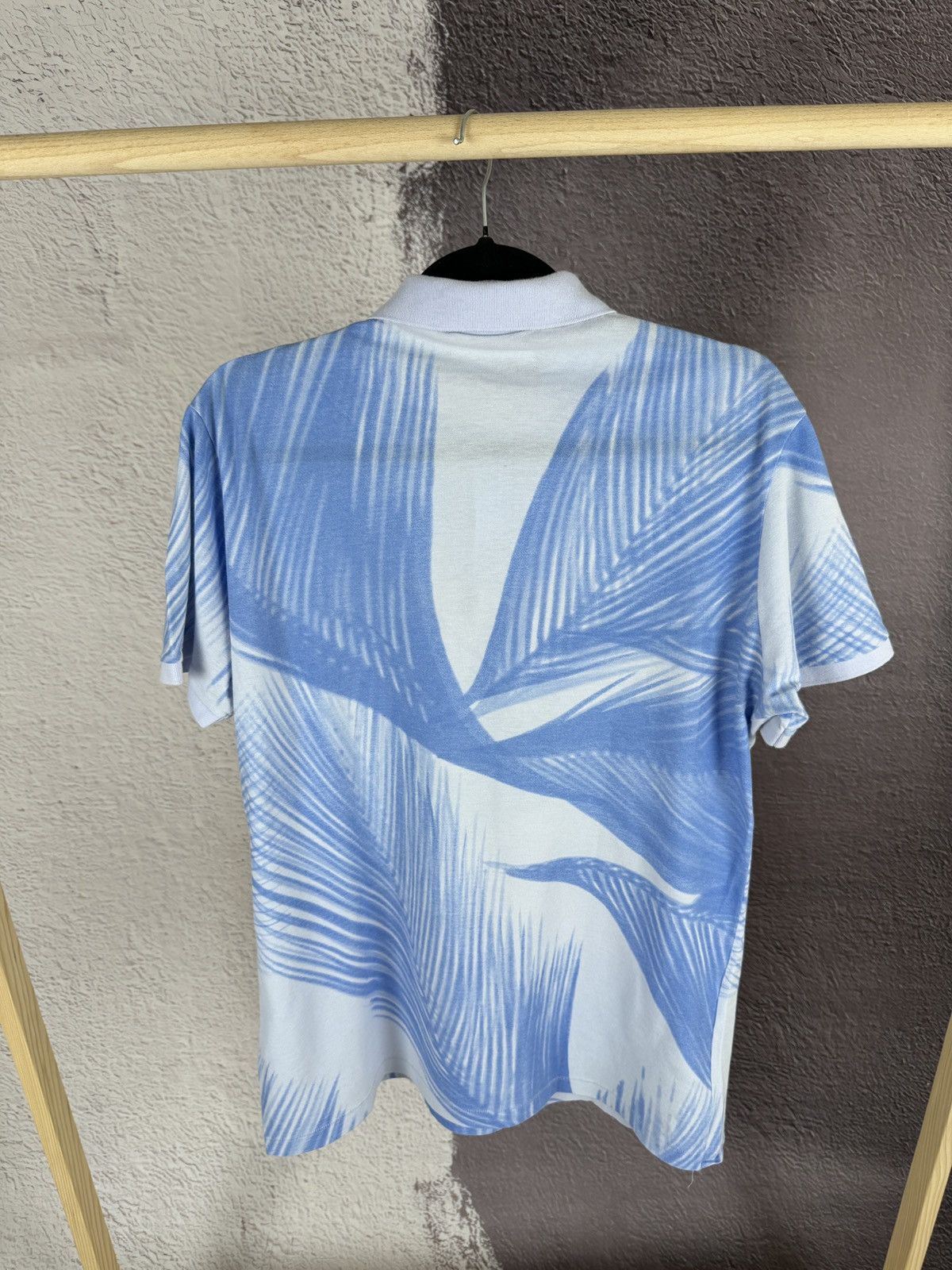 Lacoste Lacoste Pale Lilac Slim Fit Polo Blue Palm Leaf Pattern Size US L / EU 52-54 / 3 - 12 Thumbnail