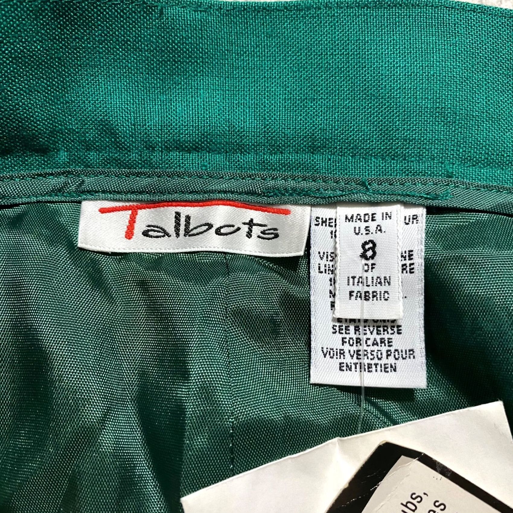 Talbots VINTAGE Talbots Green Pleated Culotte Bermuda Womens 8 Inseam 10" NWT 90s Style Cute Breezy Retro Holiday Women’s Pants Size 30" / US 8 / IT 44 - 3 Thumbnail