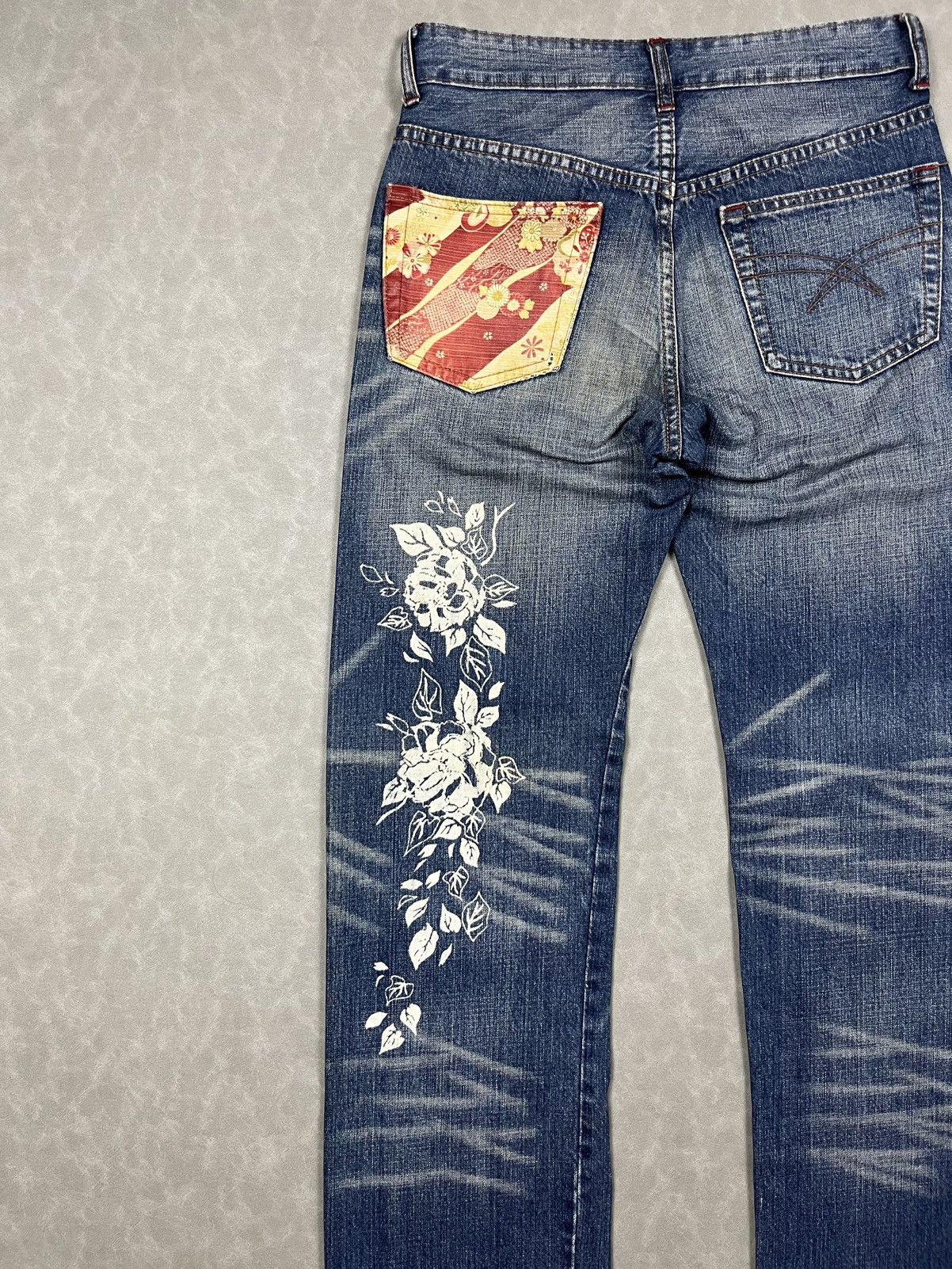 Takeo Kikuchi 90s Takeo Kikuchi floral denim pants Size US 31 - 3 Thumbnail
