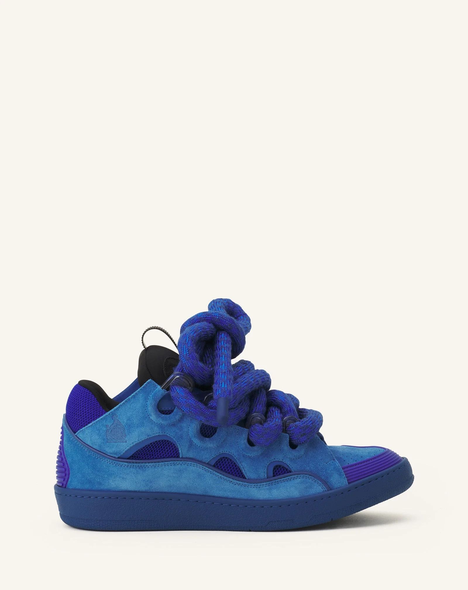Lanvin os11x0526 Curb Sneakers In Leather With Snake Laces in Blue Size US 8 / IT 38 - 1 Thumbnail